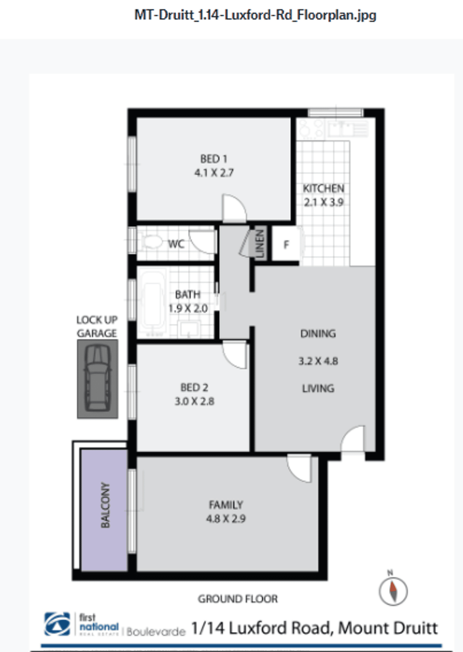 Floorplan of Homely apartment listing, 1/14 Luxford Road, Mount Druitt NSW 2770