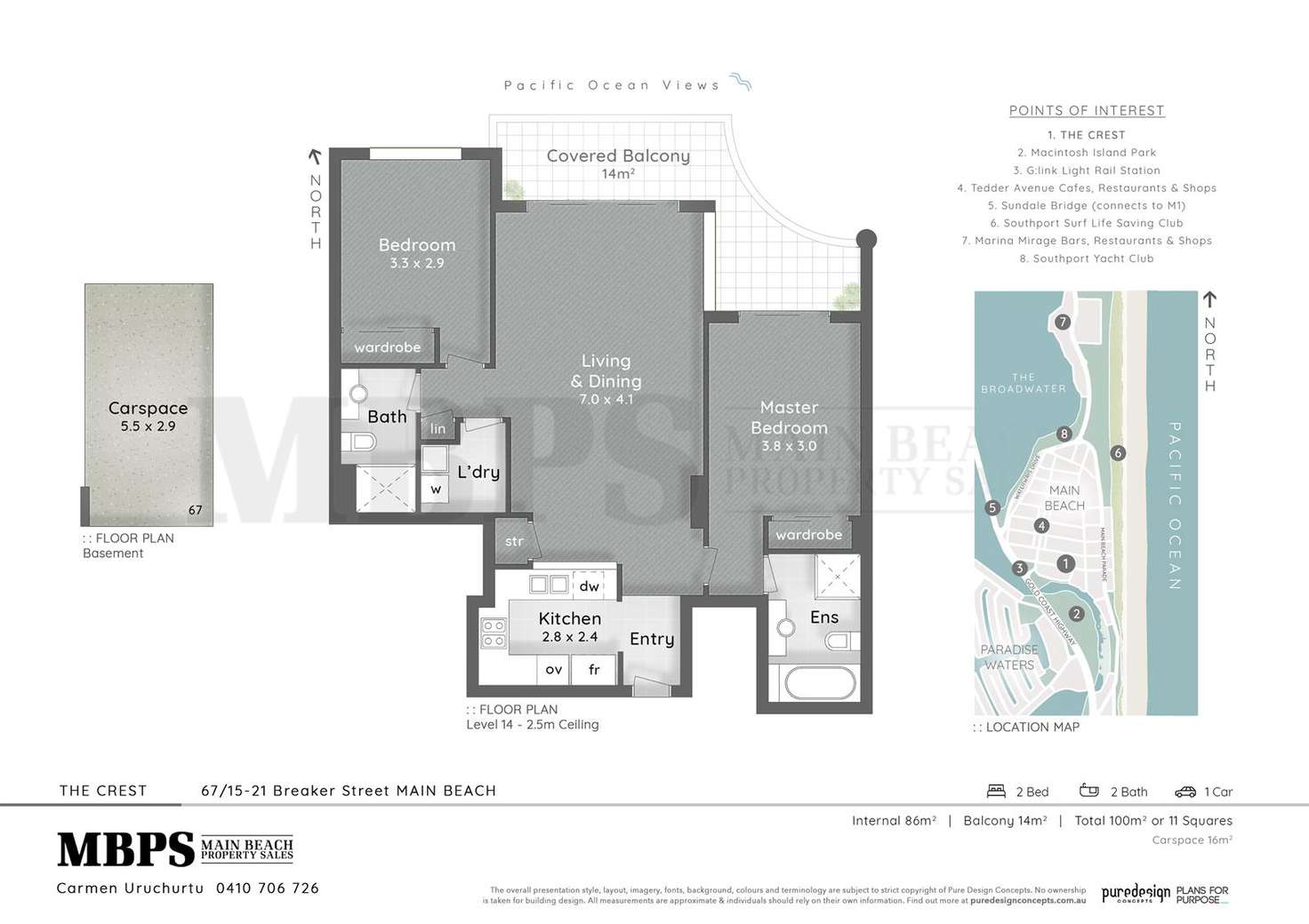 Floorplan of Homely apartment listing, 'THE CREST' 15 Breaker  Street, Main Beach QLD 4217