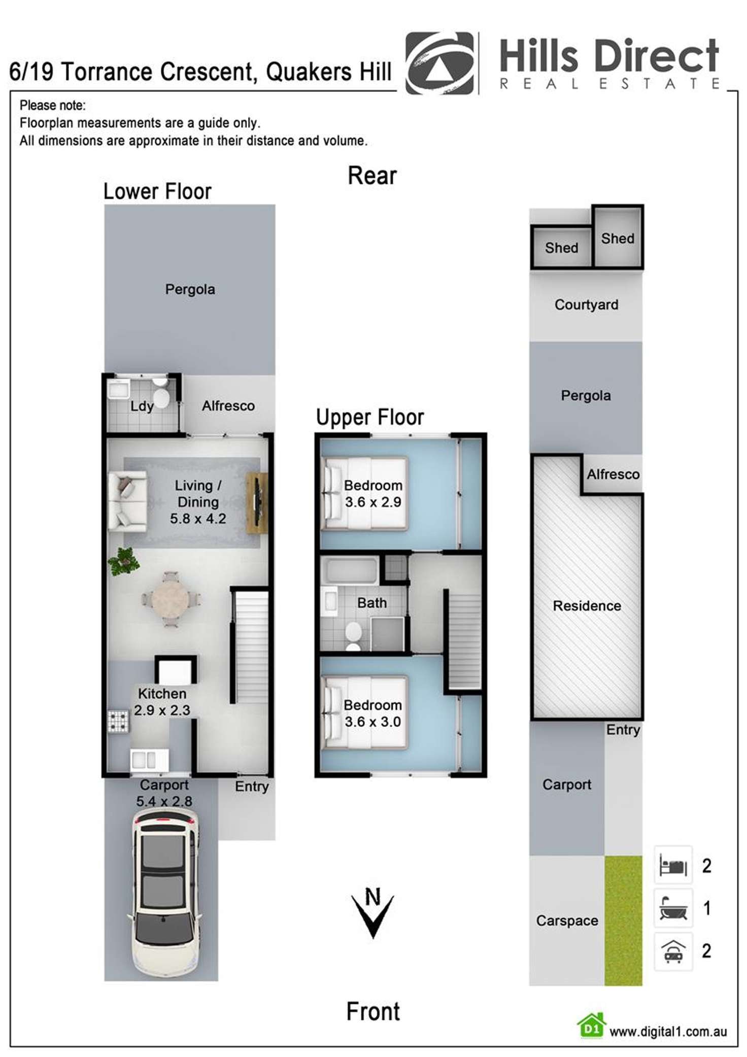 Floorplan of Homely townhouse listing, 6/19 Torrance Crescent, Quakers Hill NSW 2763