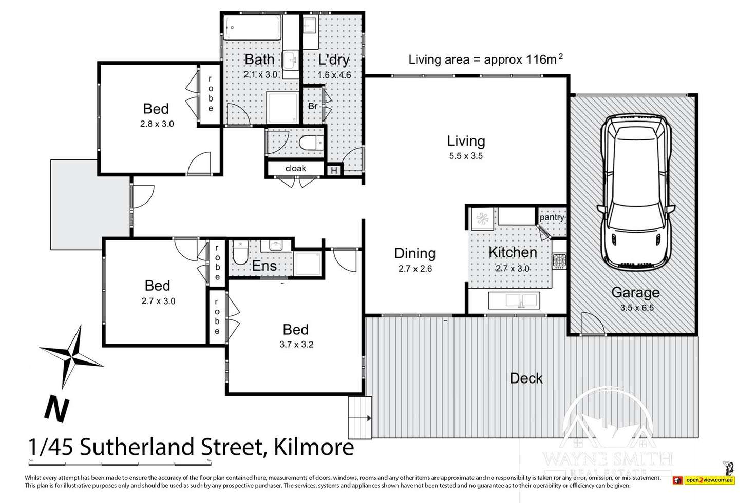Floorplan of Homely unit listing, 1/45 Sutherland Street, Kilmore VIC 3764