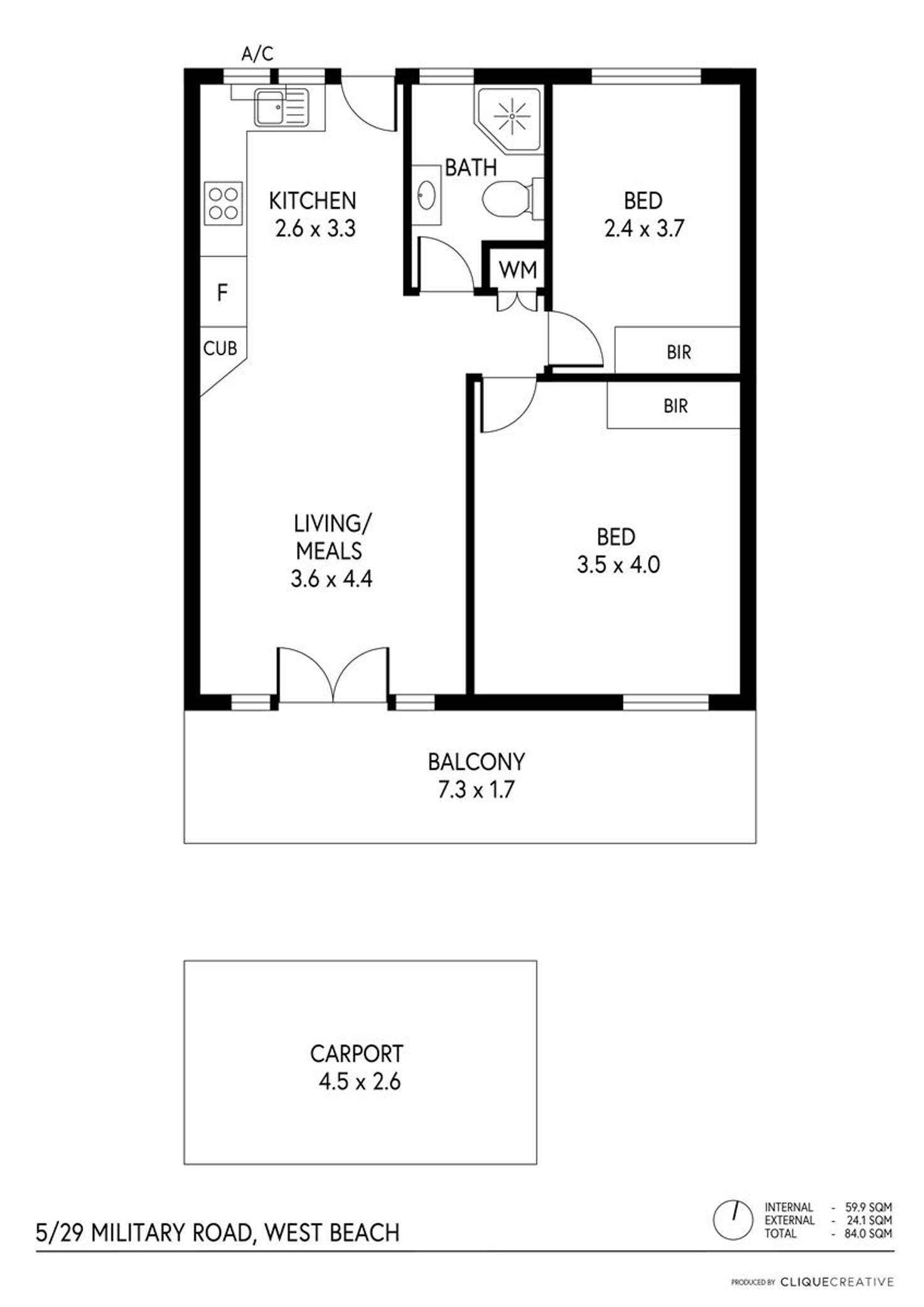Floorplan of Homely unit listing, 5/29 Military Road, West Beach SA 5024