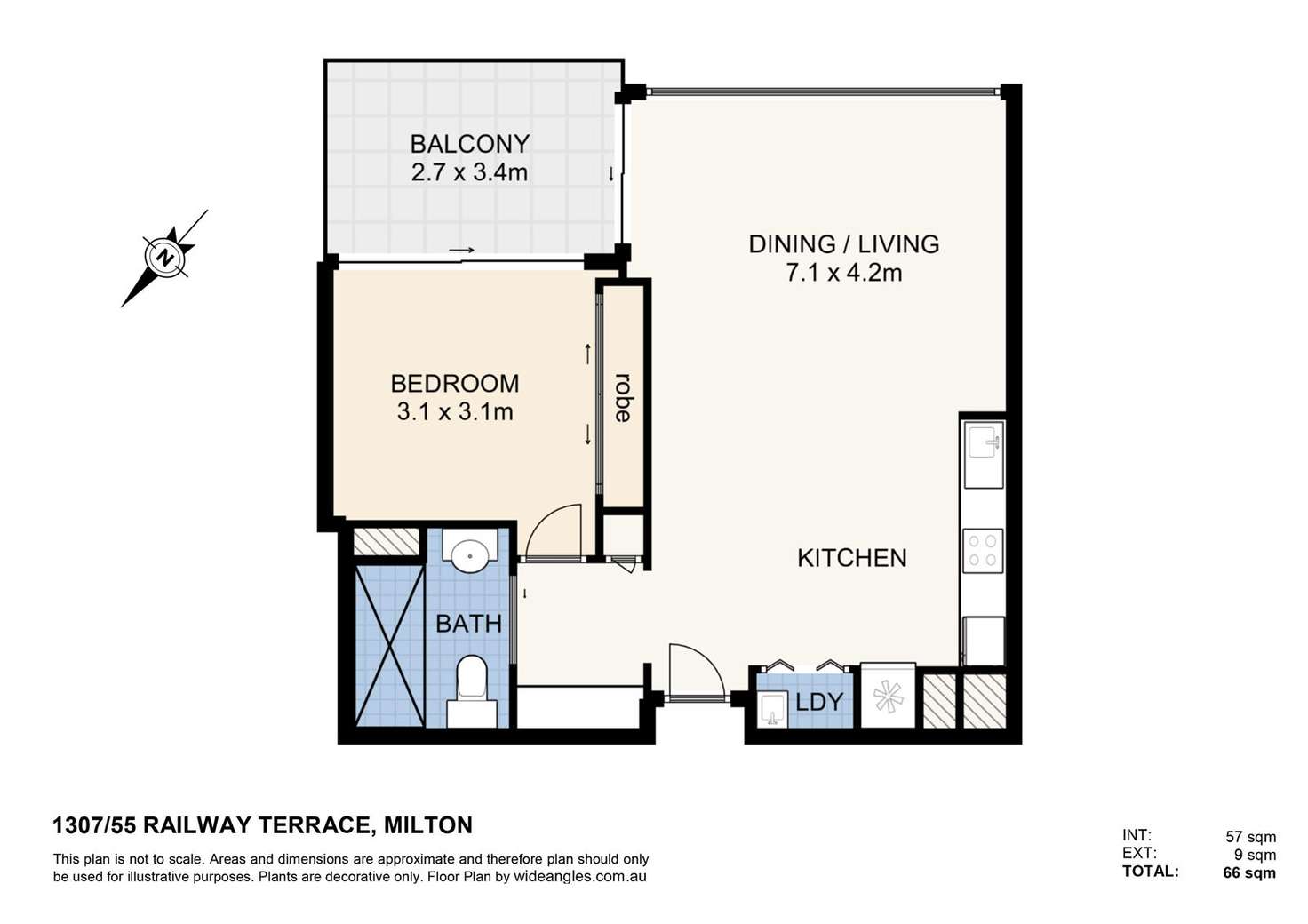 Floorplan of Homely apartment listing, 1307/55 Railway Terrace, Milton QLD 4064