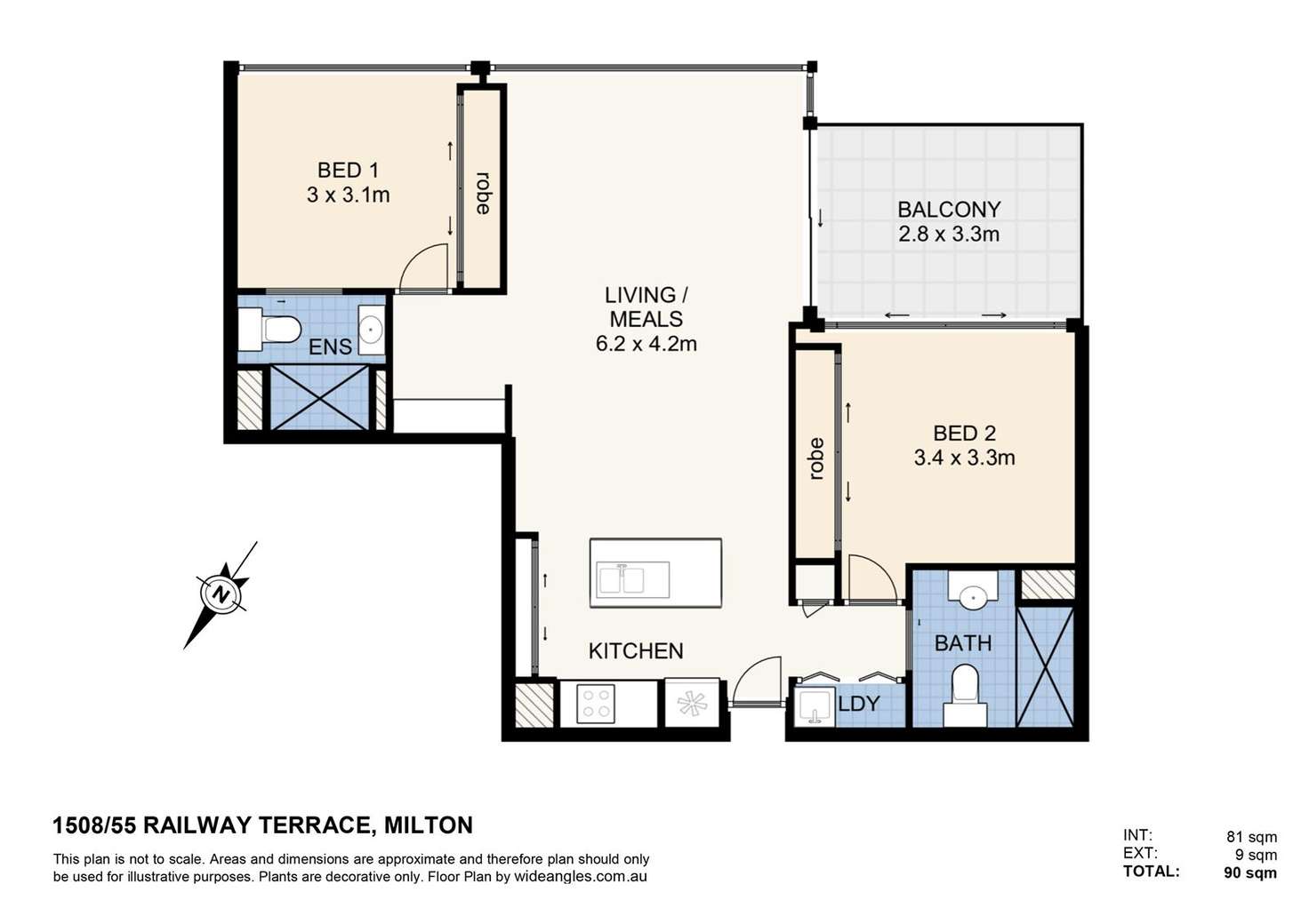 Floorplan of Homely apartment listing, 1508/55 Railway Terrace, Milton QLD 4064