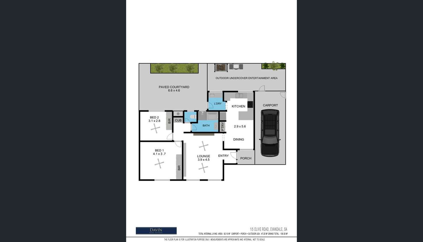 Floorplan of Homely unit listing, 1/5 Olive Road, Evandale SA 5069