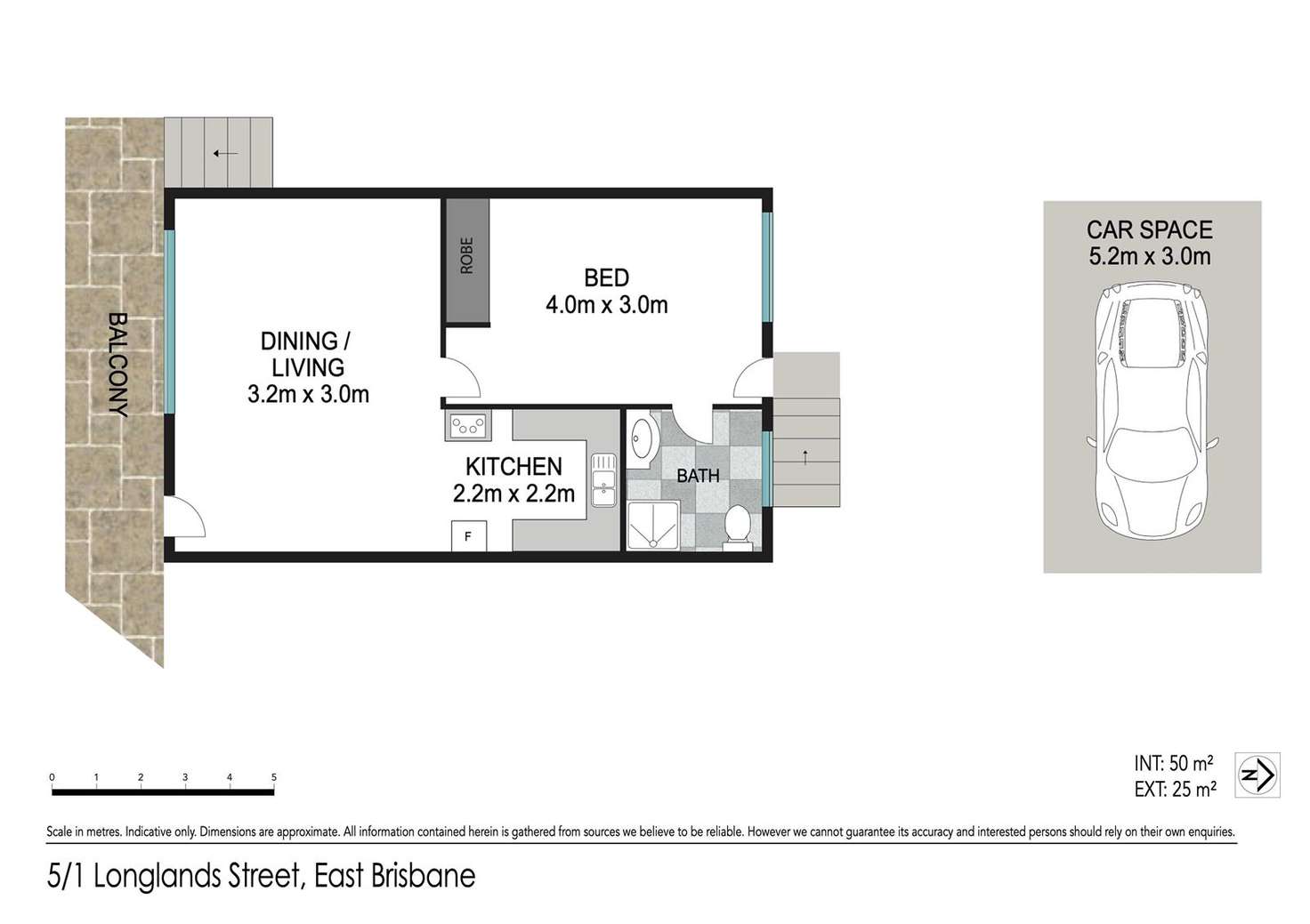 Floorplan of Homely apartment listing, 5/1 Longlands Street, East Brisbane QLD 4169