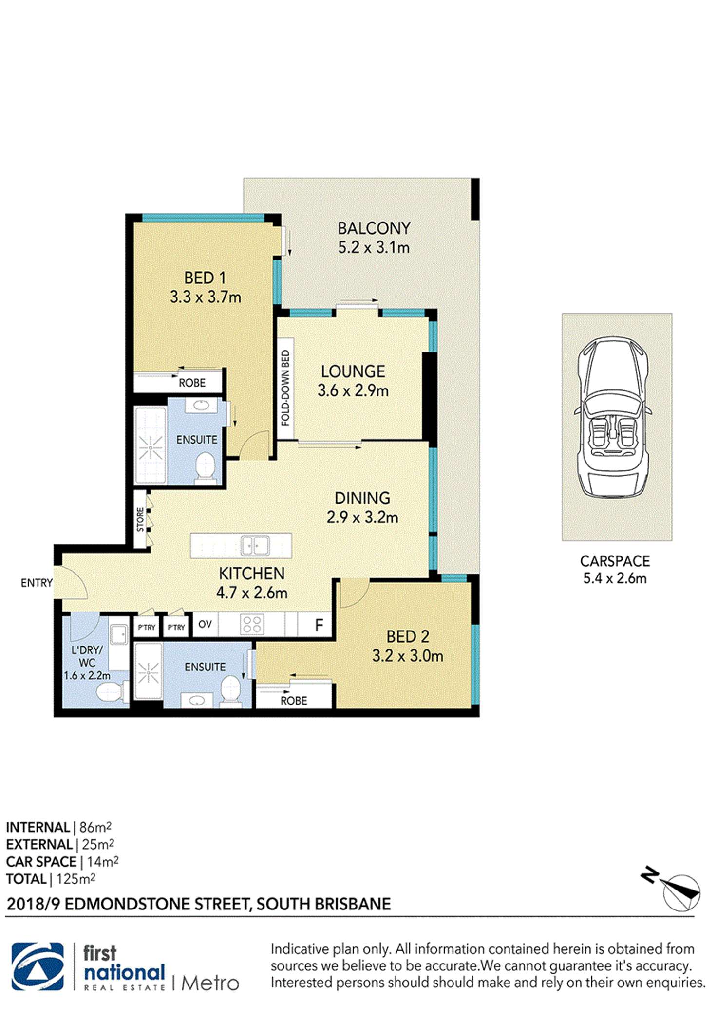 Floorplan of Homely apartment listing, 2018/9 Edmondstone Street, South Brisbane QLD 4101