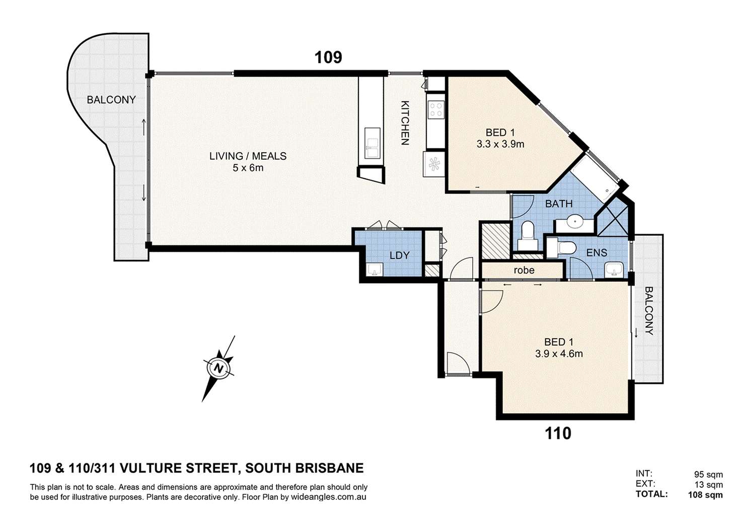 Floorplan of Homely apartment listing, 109-110/311 Vulture Street, South Brisbane QLD 4101