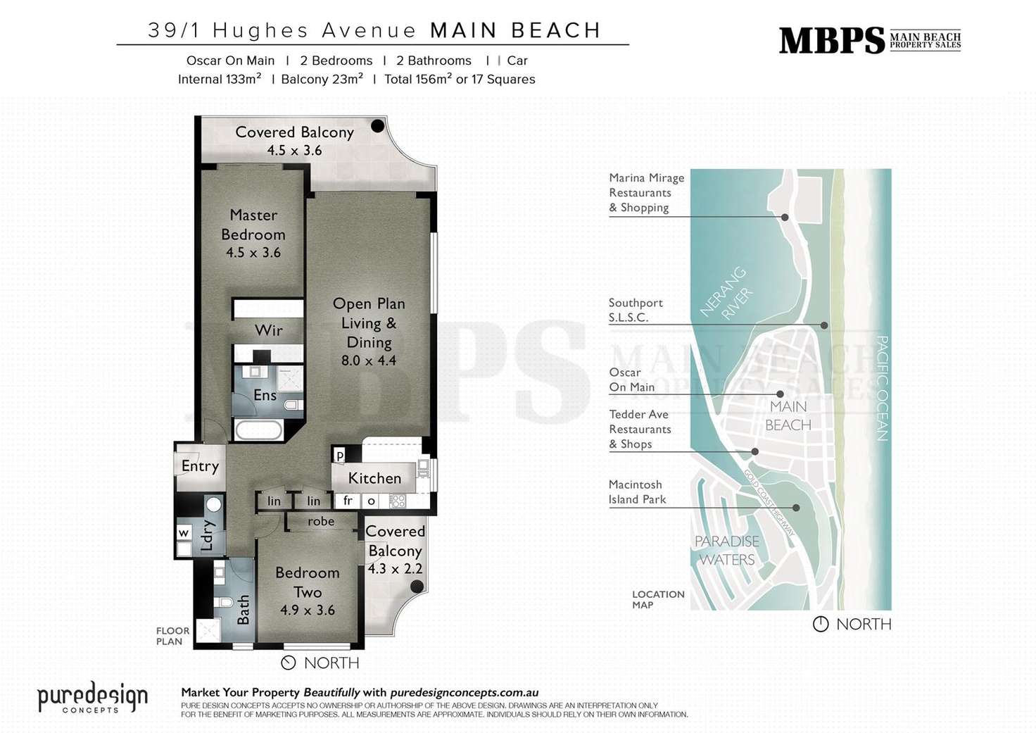 Floorplan of Homely apartment listing, 'Oscar on Main' 1-9 Hughes Avenue, Main Beach QLD 4217