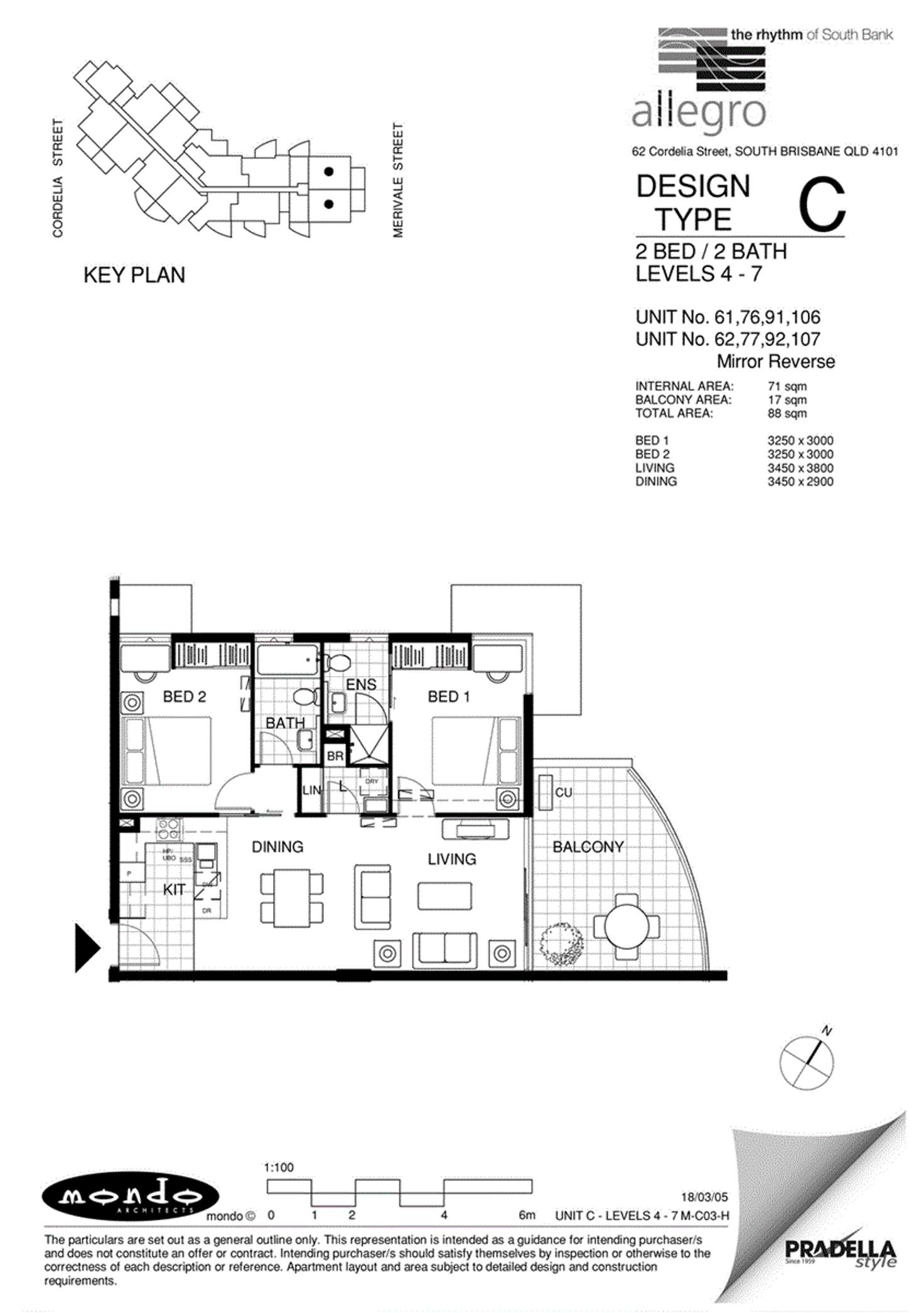 Floorplan of Homely apartment listing, 91/62 Cordelia Street, South Brisbane QLD 4101