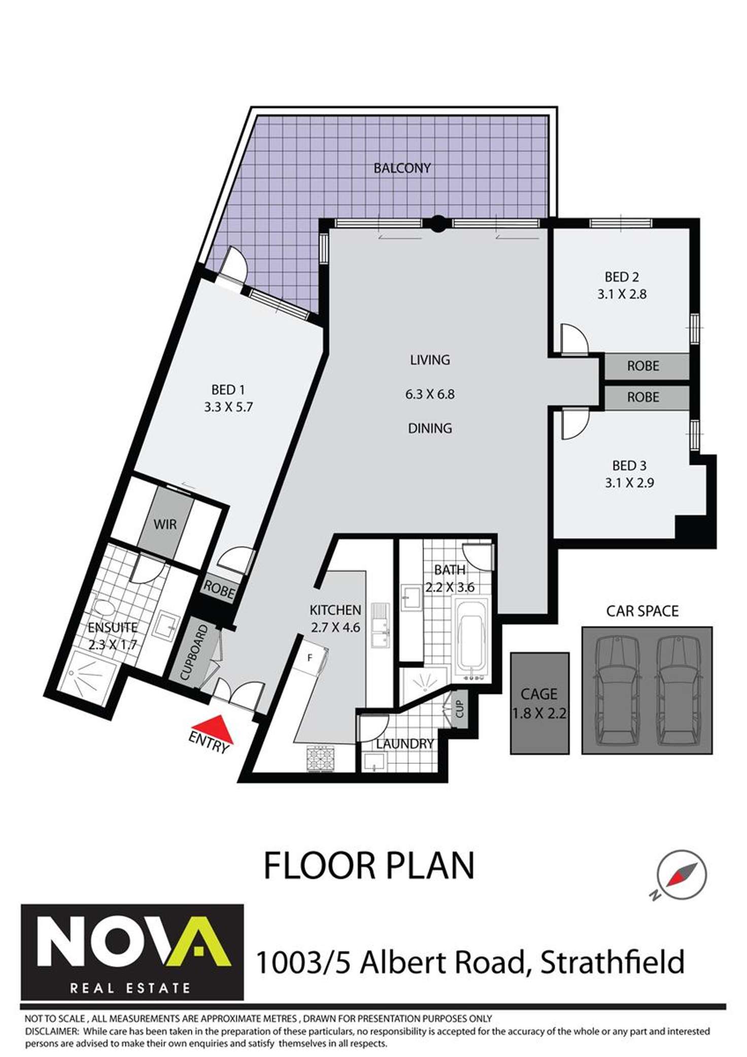 Floorplan of Homely apartment listing, 1003/5 ALBERT Road, Strathfield NSW 2135