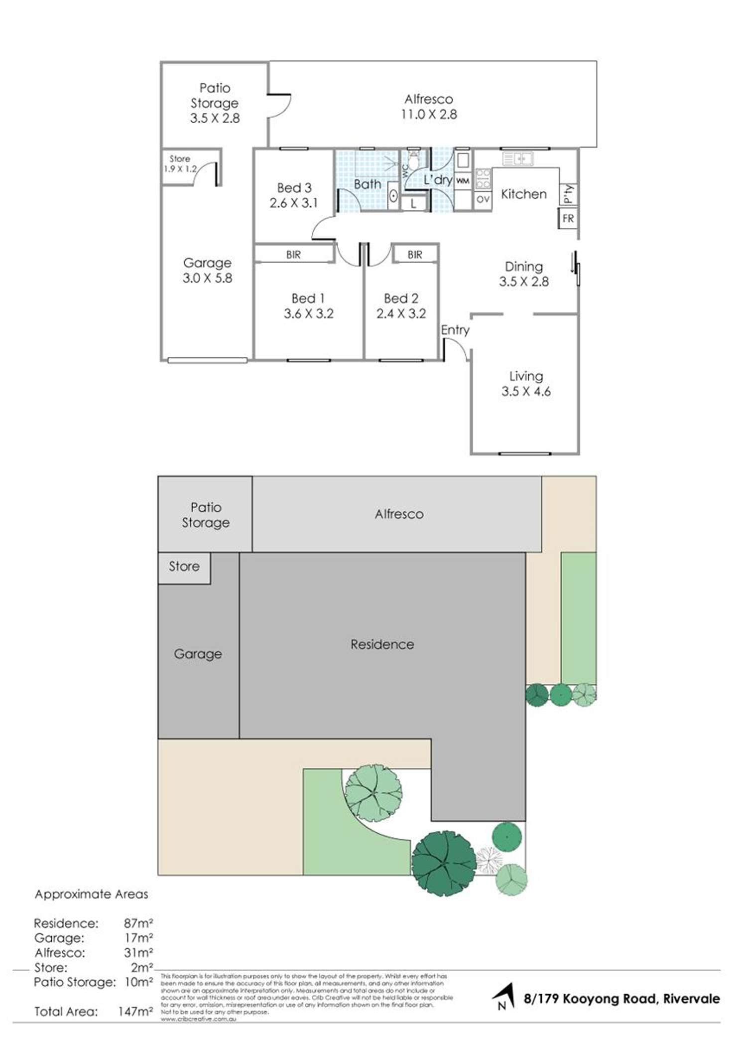 Floorplan of Homely villa listing, 8/179 Kooyong Road, Rivervale WA 6103