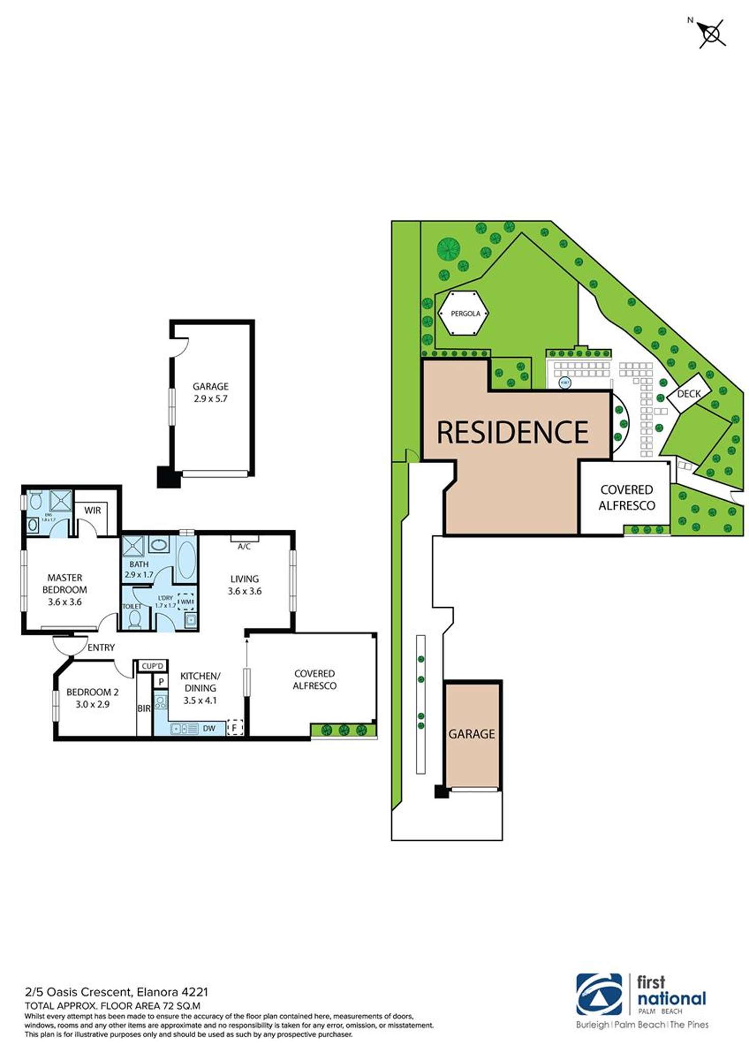 Floorplan of Homely semiDetached listing, 2/5 Oasis Crescent, Elanora QLD 4221