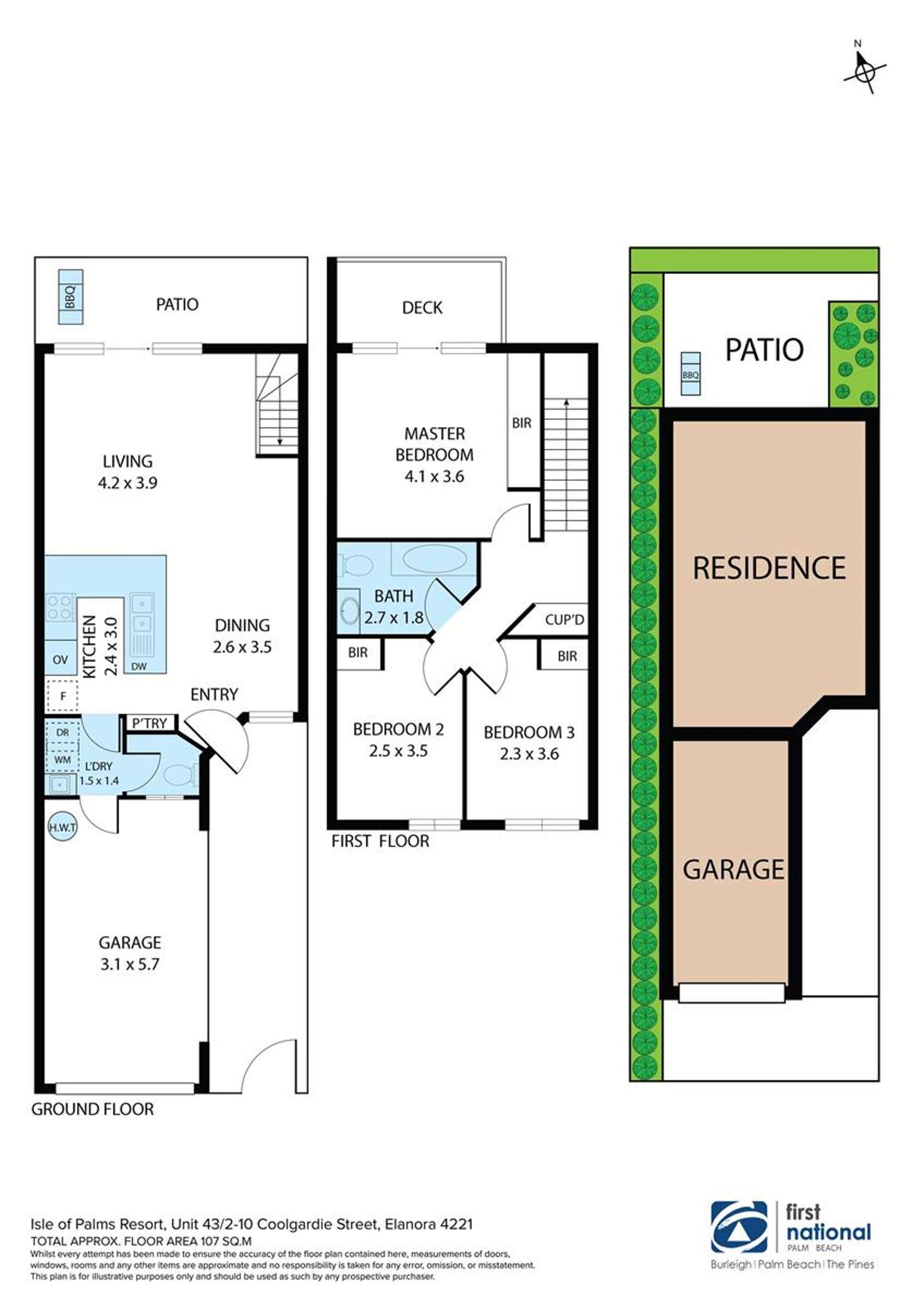 Floorplan of Homely townhouse listing, 43/2-10 Coolgardie Street, Elanora QLD 4221