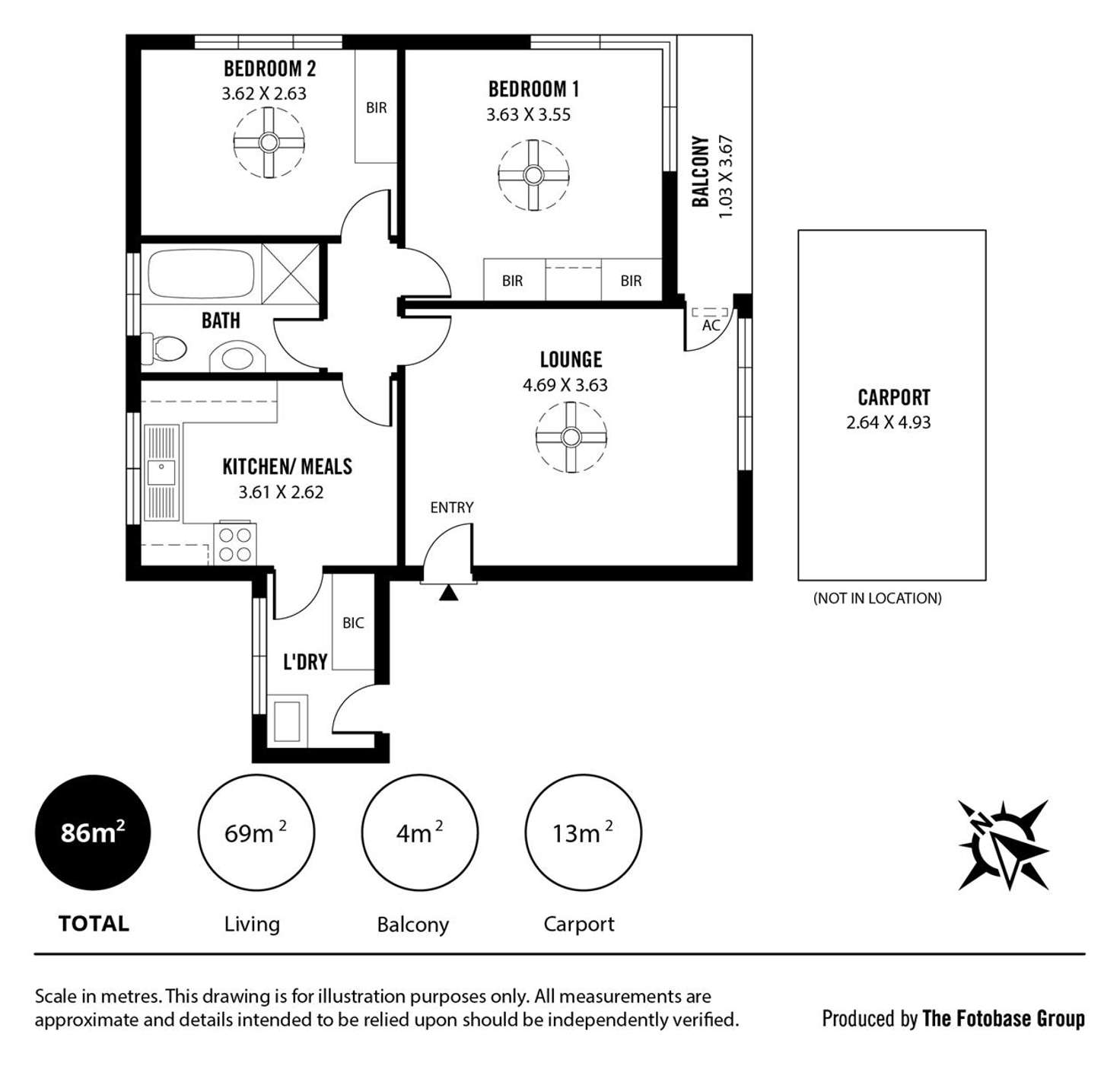 Floorplan of Homely unit listing, 4/8 Overbury Drive, Clarence Park SA 5034