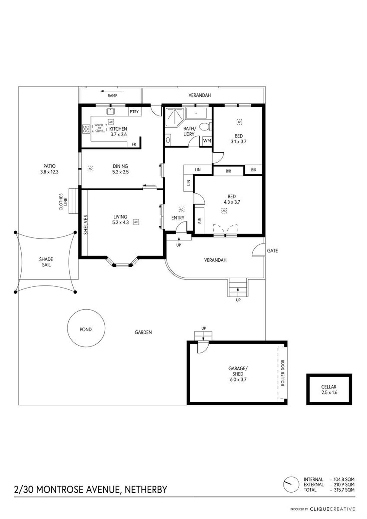 Floorplan of Homely unit listing, 2/30 Montrose Avenue, Netherby SA 5062