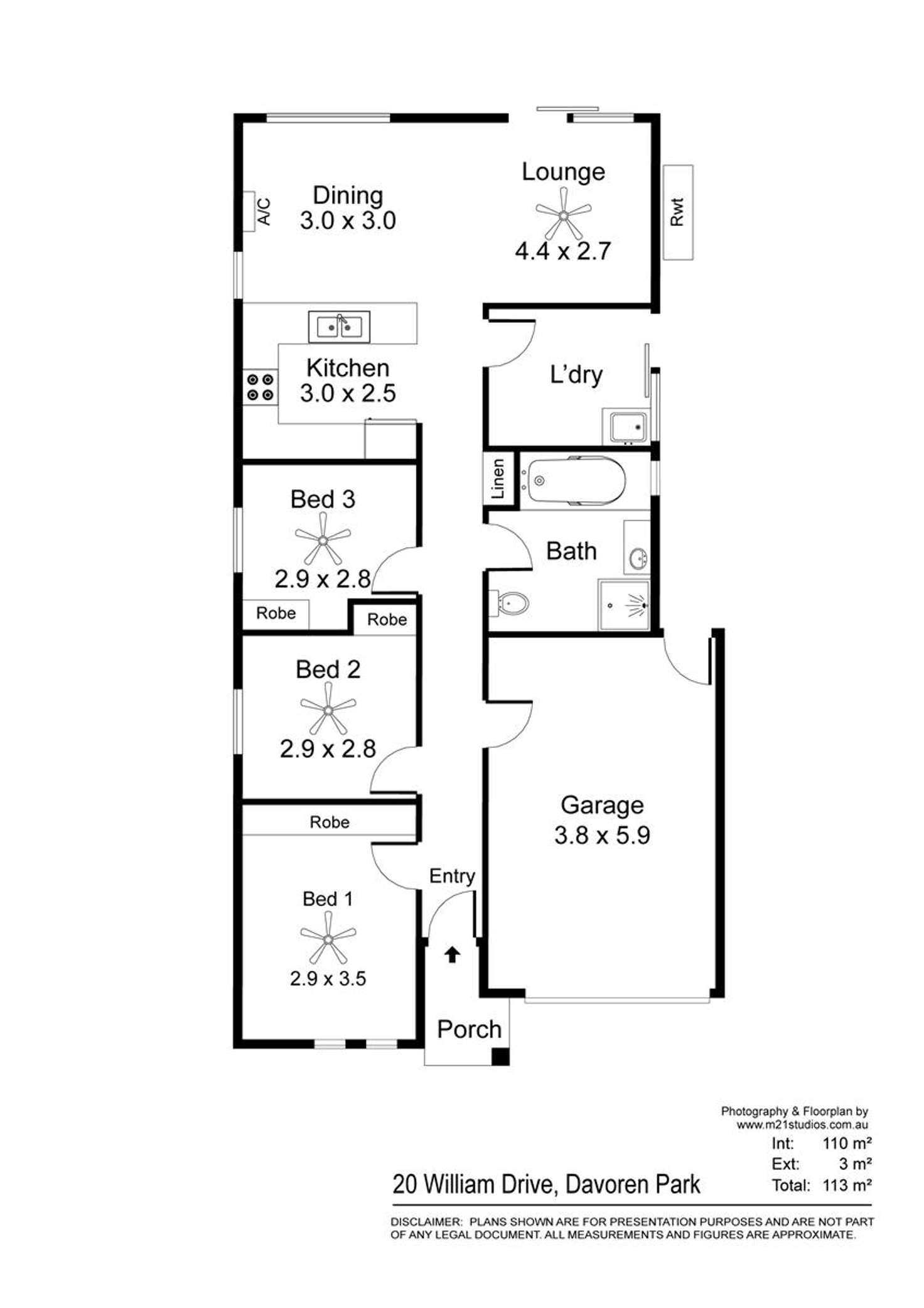 Floorplan of Homely house listing, 20 William Drive, Davoren Park SA 5113