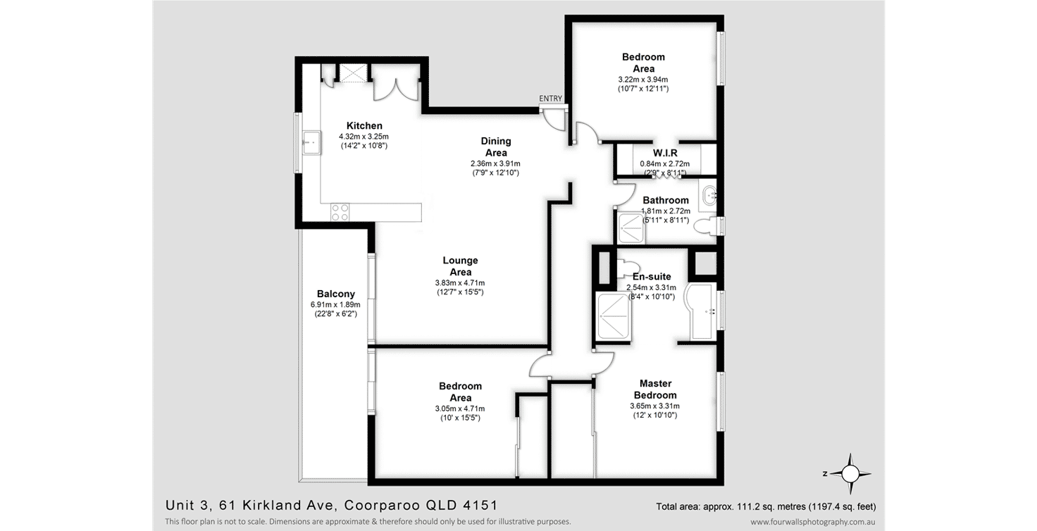 Floorplan of Homely apartment listing, 3/61 Kirkland Avenue, Coorparoo QLD 4151