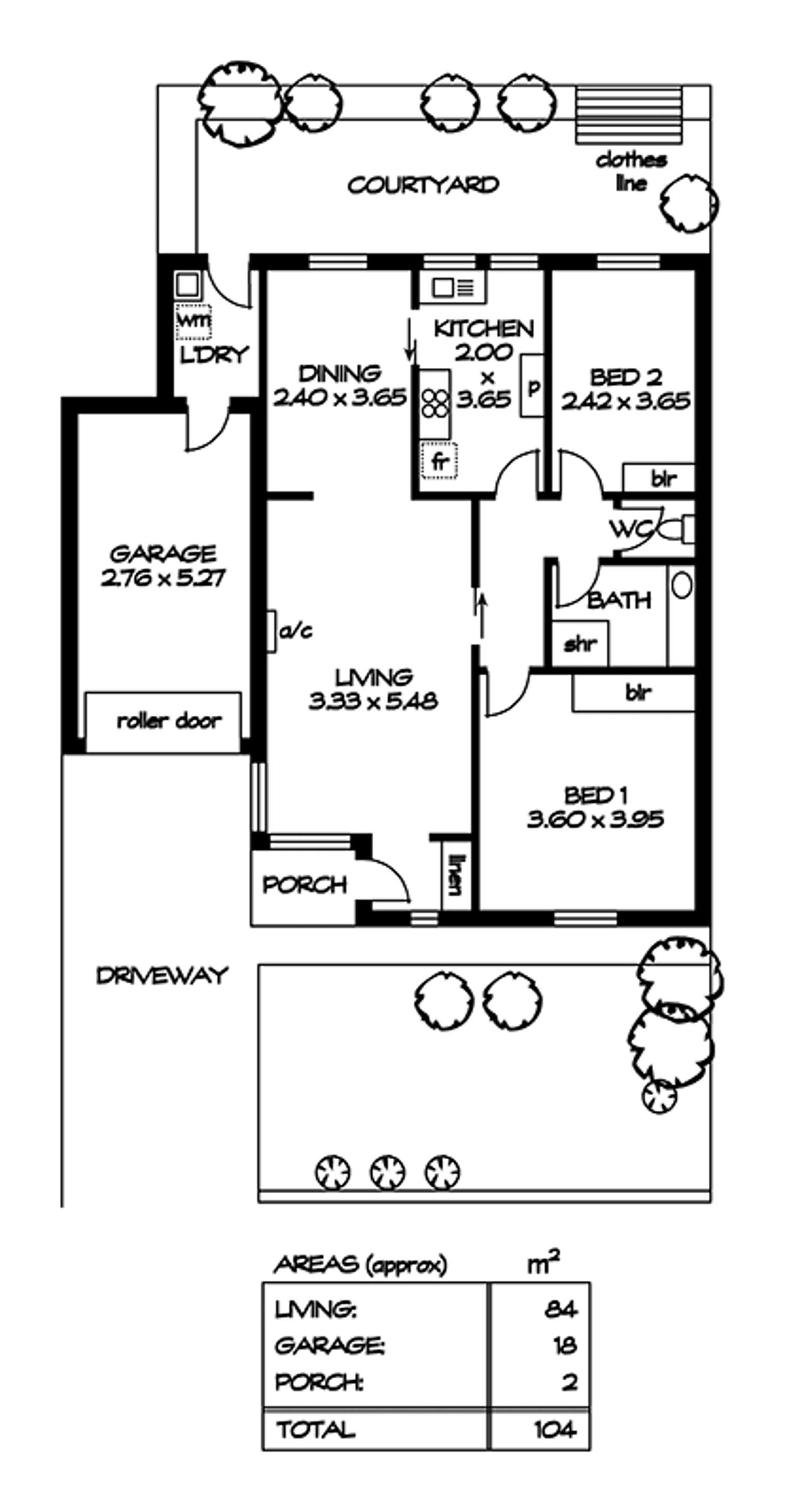 Floorplan of Homely unit listing, 2/23 Dunbar Terrace, Glenelg East SA 5045