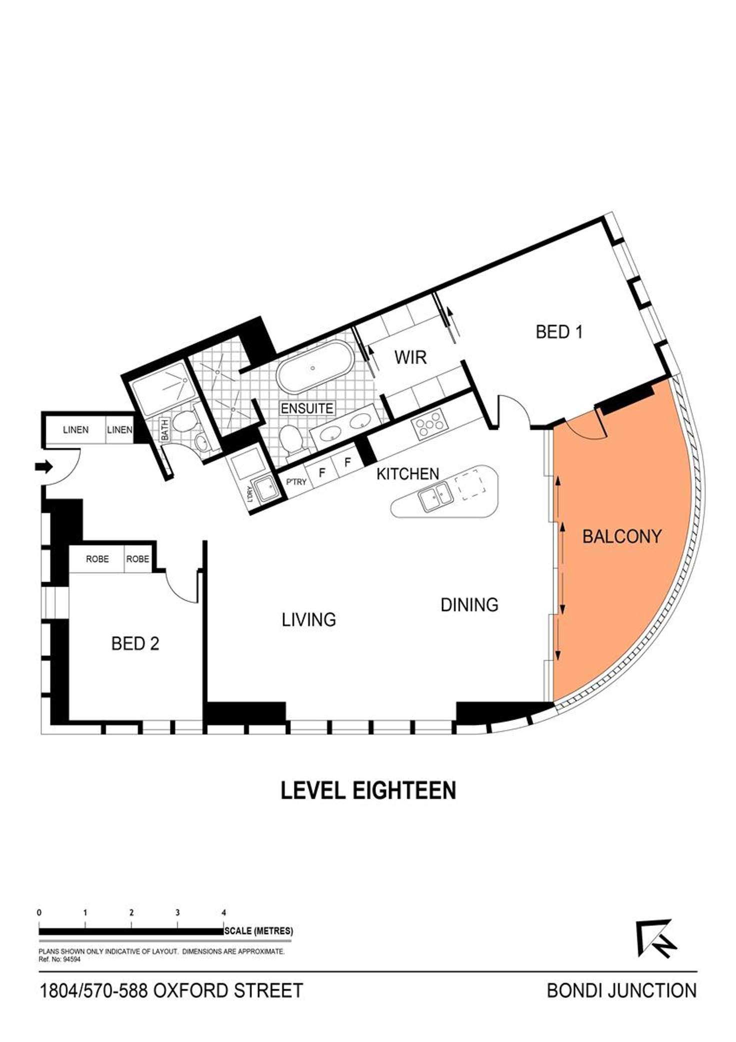 Floorplan of Homely apartment listing, 1804/570-588 Oxford Street, Bondi Junction NSW 2022