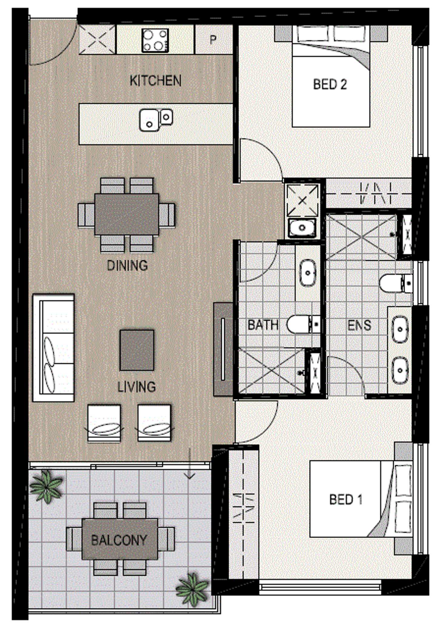 Floorplan of Homely apartment listing, 402/12 Flinders Lane, Rockingham WA 6168