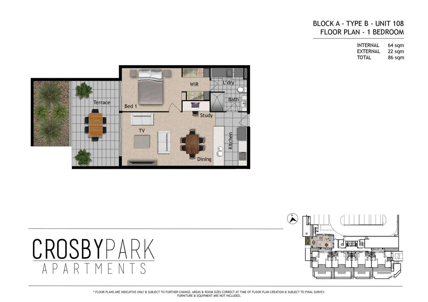Floorplan of Homely apartment listing, 1108/52 Crosby Road, Albion QLD 4010