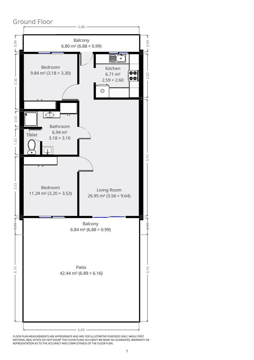 Floorplan of Homely unit listing, 6/56 Huon Creek Road, Wodonga VIC 3690