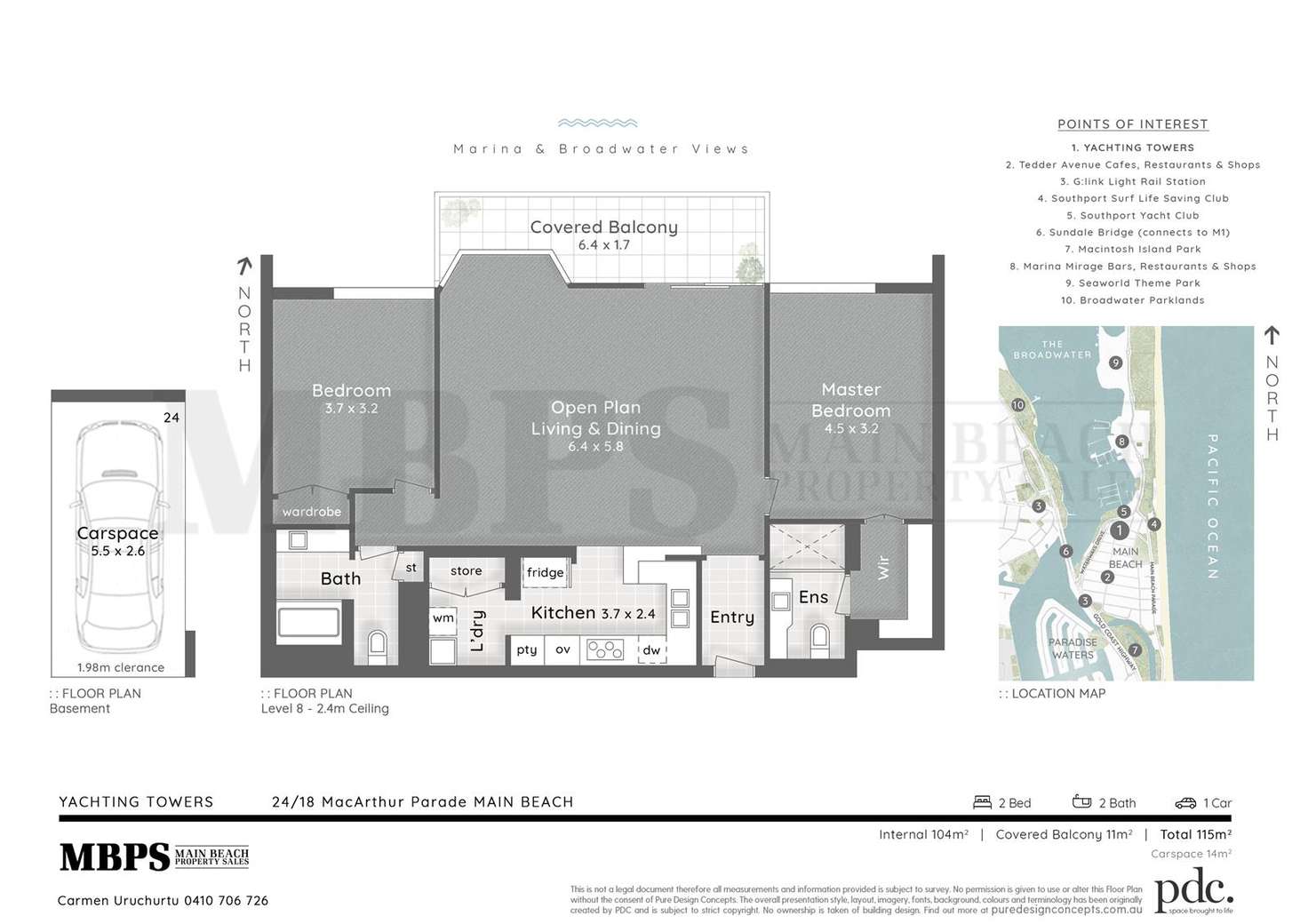 Floorplan of Homely apartment listing, 24/18 MacArthur Parade, Main Beach QLD 4217