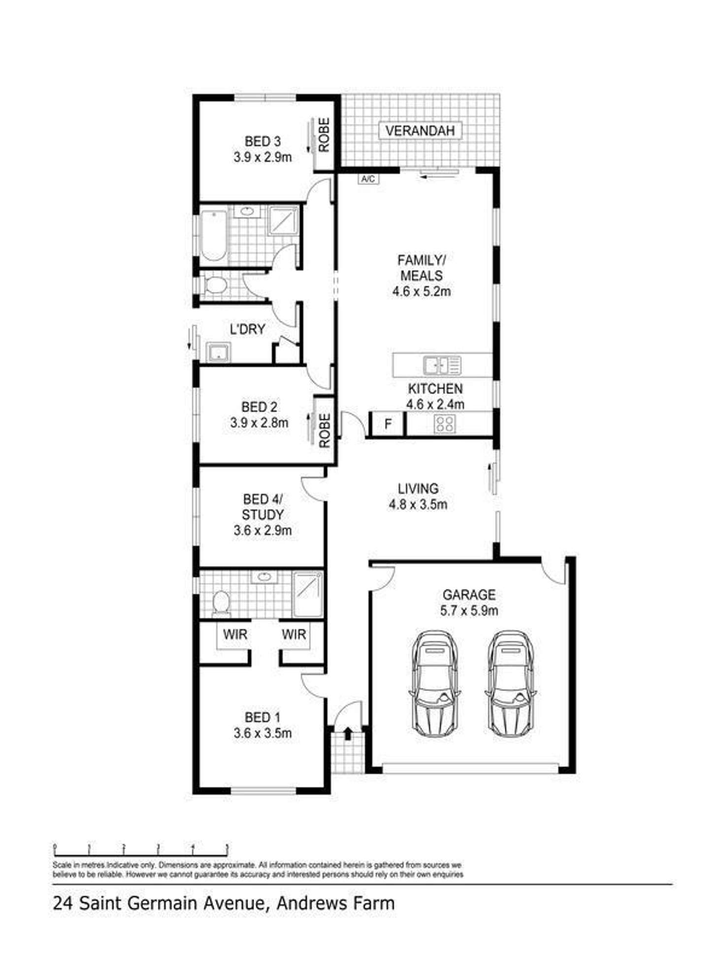 Floorplan of Homely house listing, 24 St Germain Avenue, Andrews Farm SA 5114