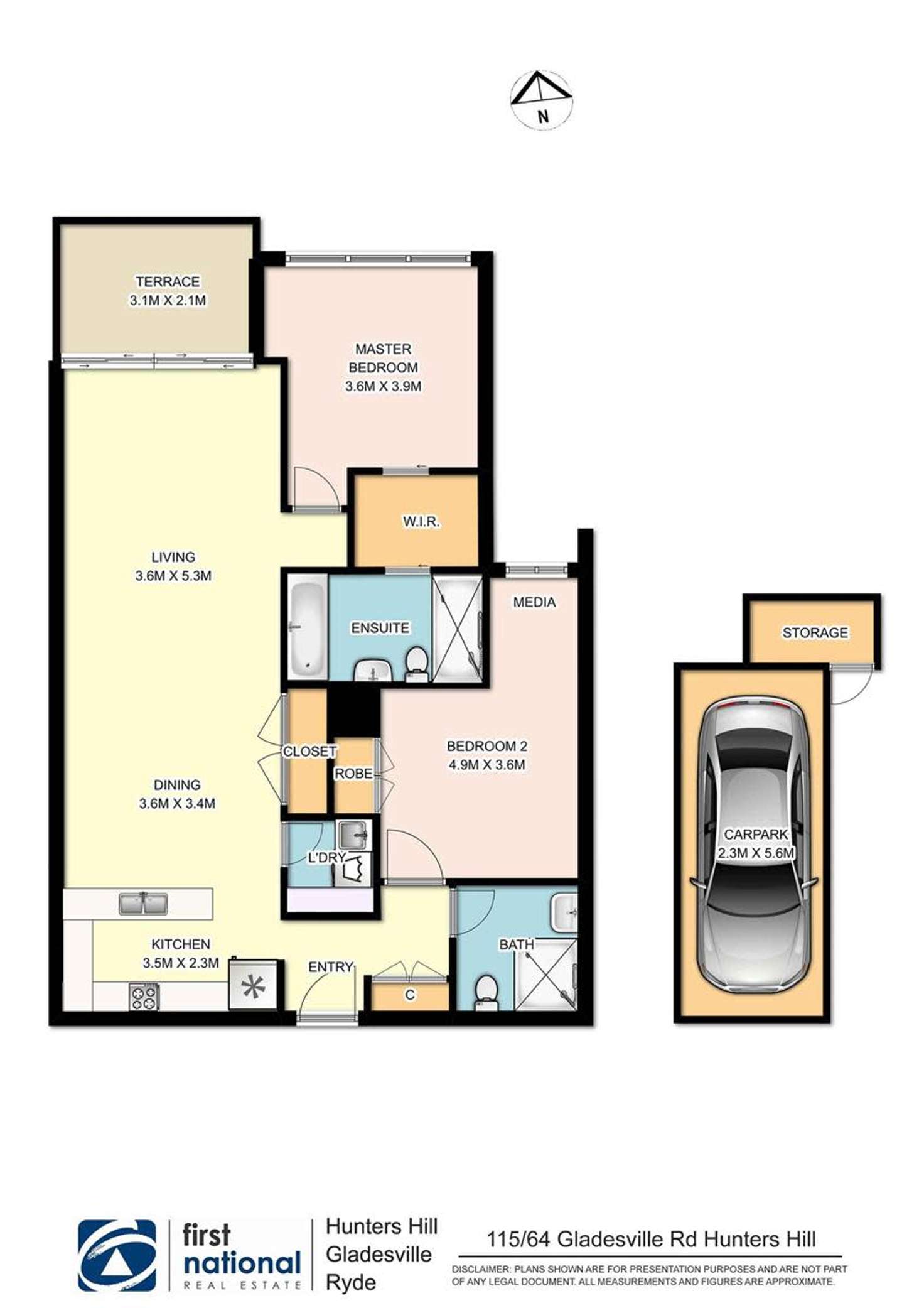 Floorplan of Homely apartment listing, 115/64 Gladesville Road, Hunters Hill NSW 2110