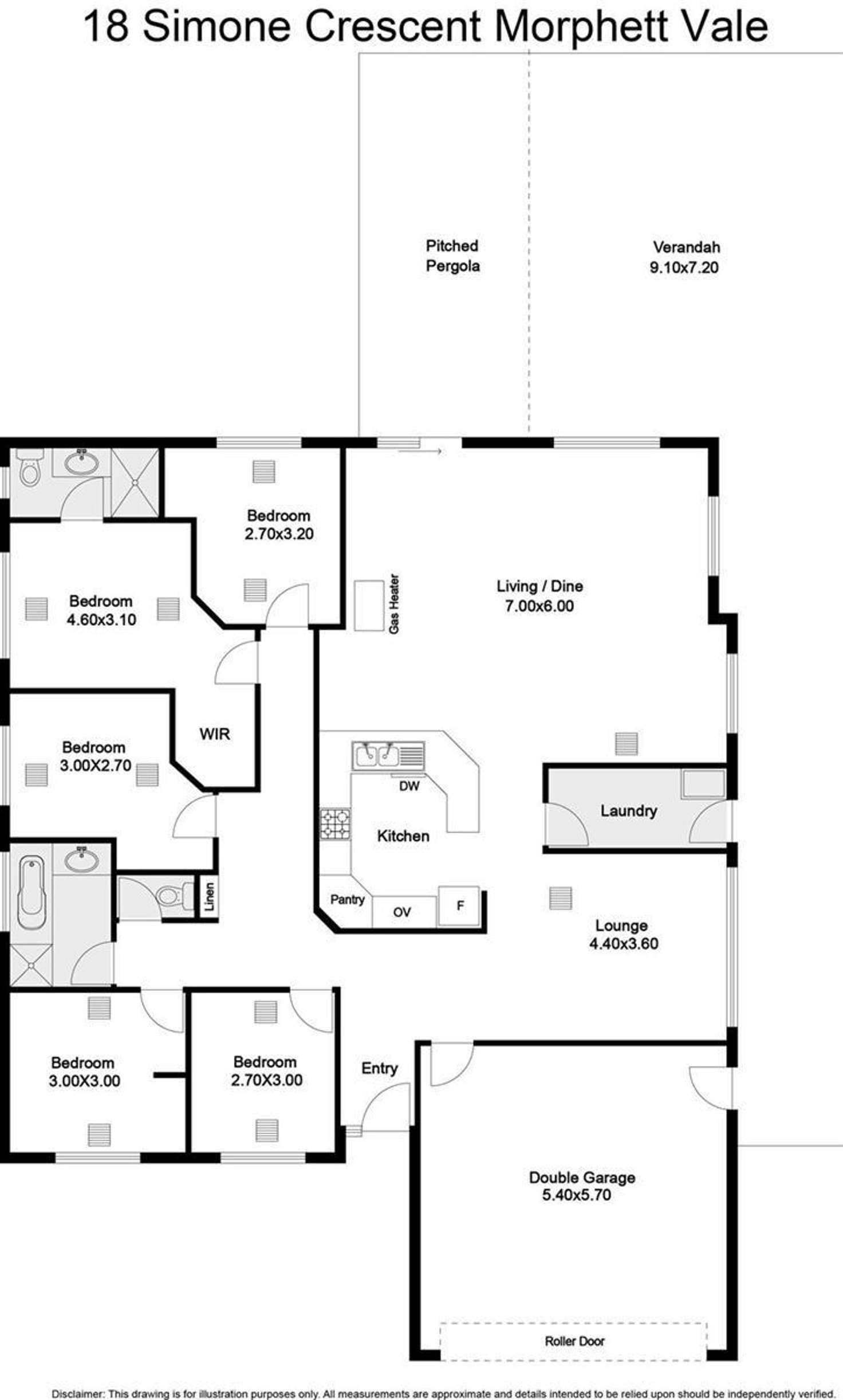 Floorplan of Homely house listing, 18 Simone  Crescent, Morphett Vale SA 5162