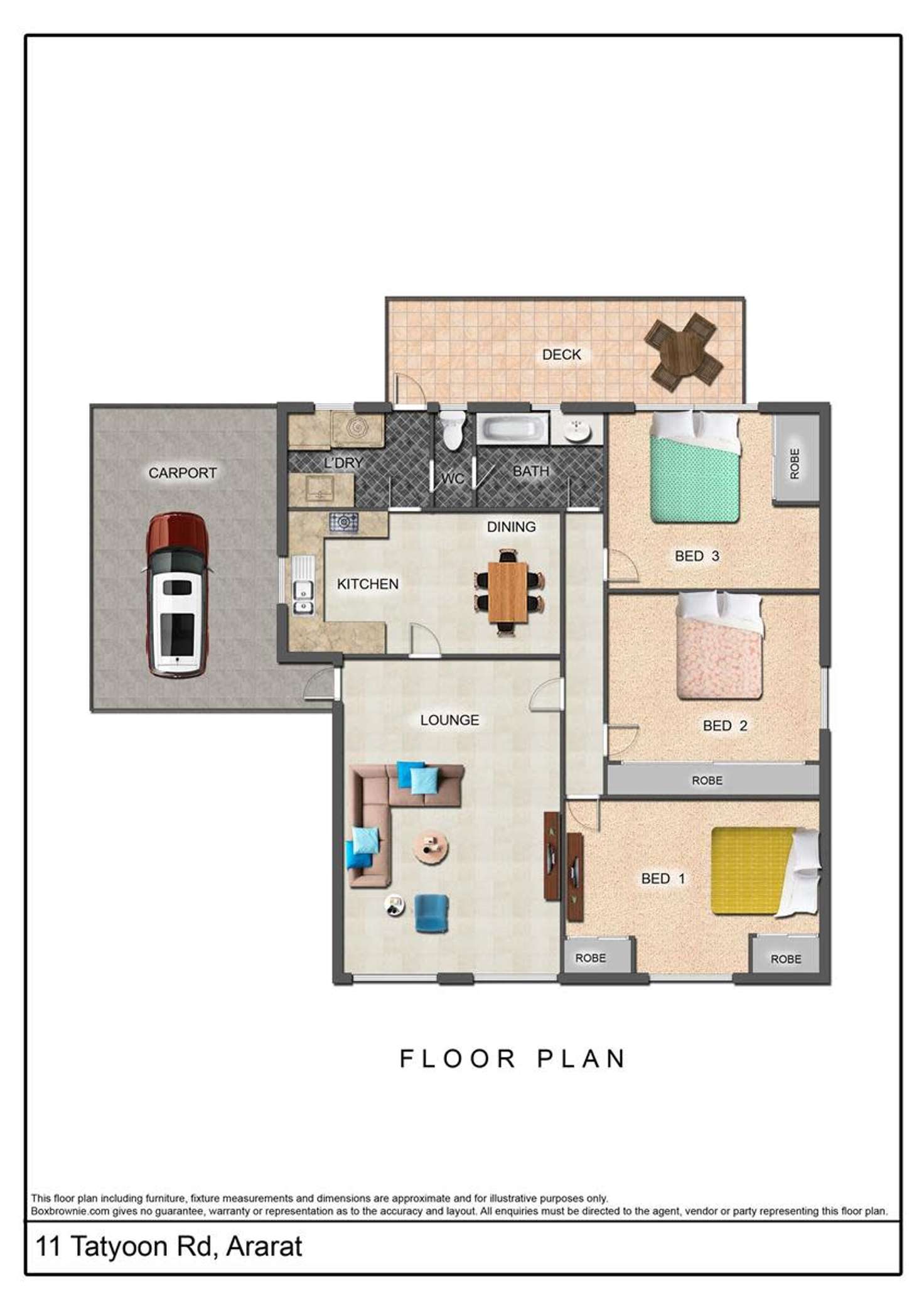 Floorplan of Homely house listing, 11 Tatyoon Road, Ararat VIC 3377