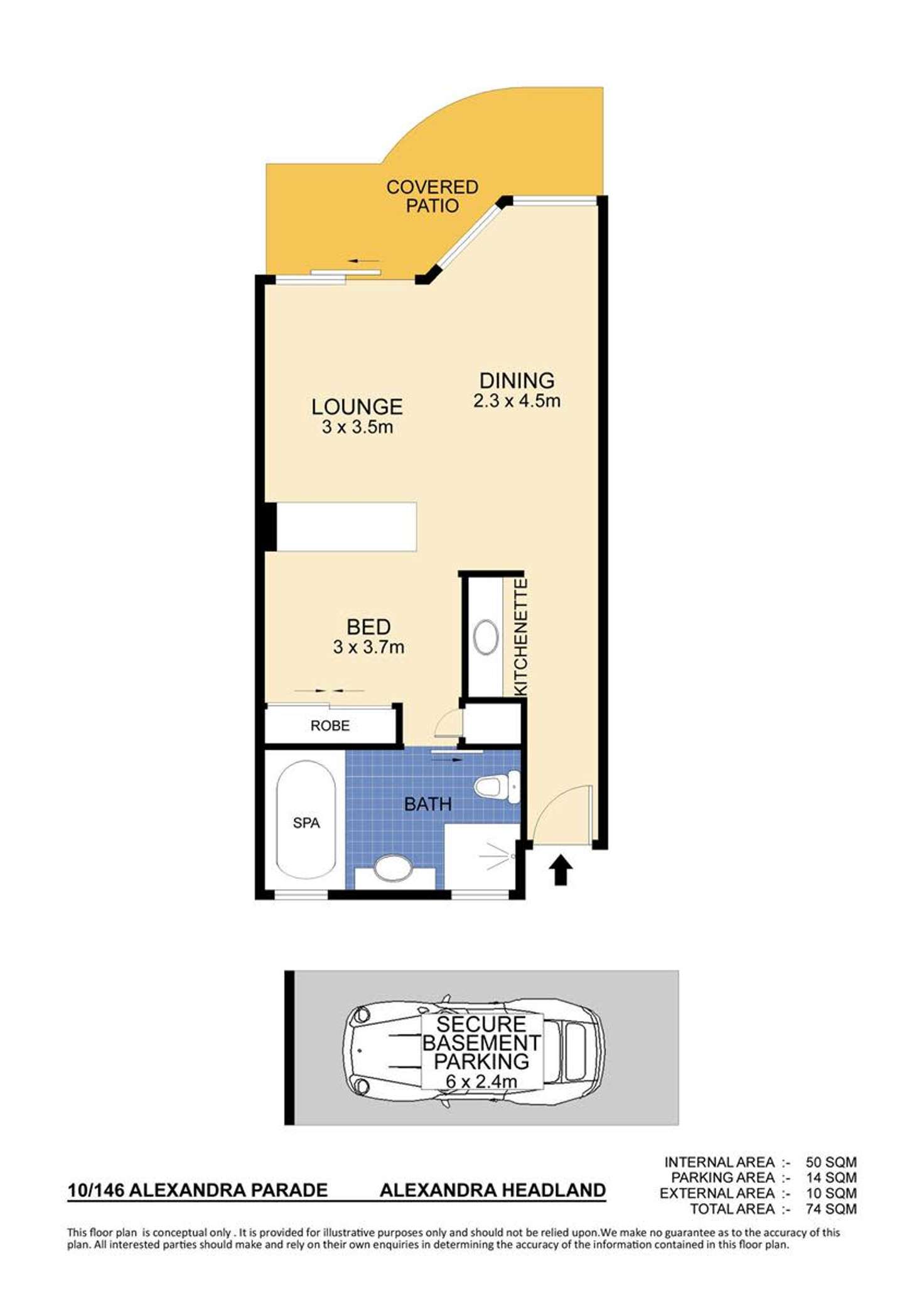 Floorplan of Homely unit listing, 10/146 Alexandra Parade, Alexandra Headland QLD 4572
