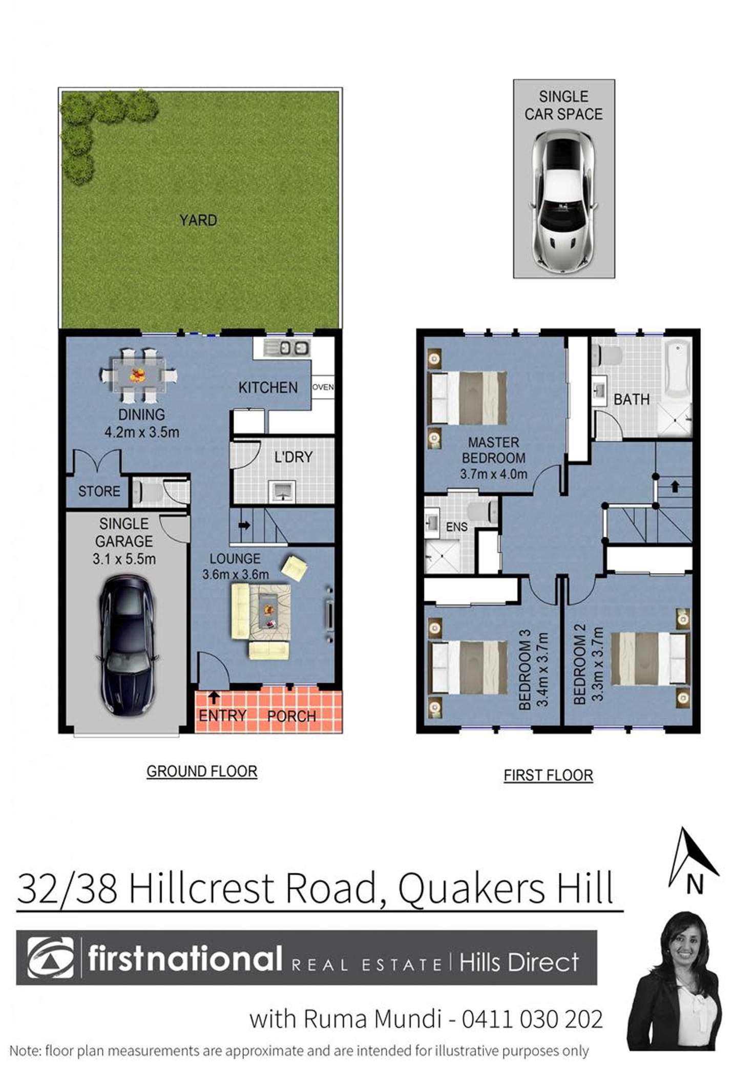 Floorplan of Homely townhouse listing, 32/38 Hillcrest Road, Quakers Hill NSW 2763