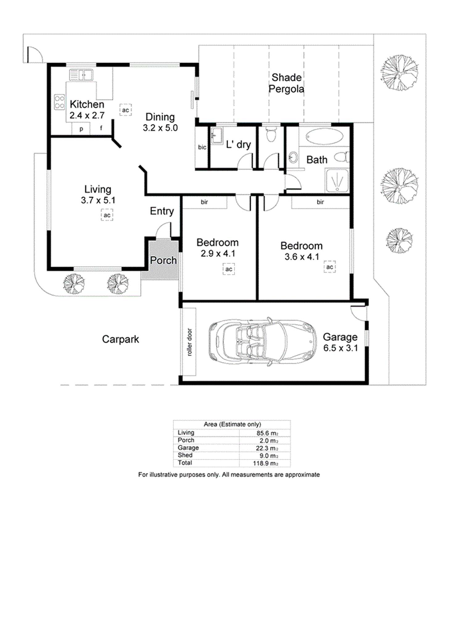 Floorplan of Homely unit listing, 3/5 Jetty Road, Brighton SA 5048