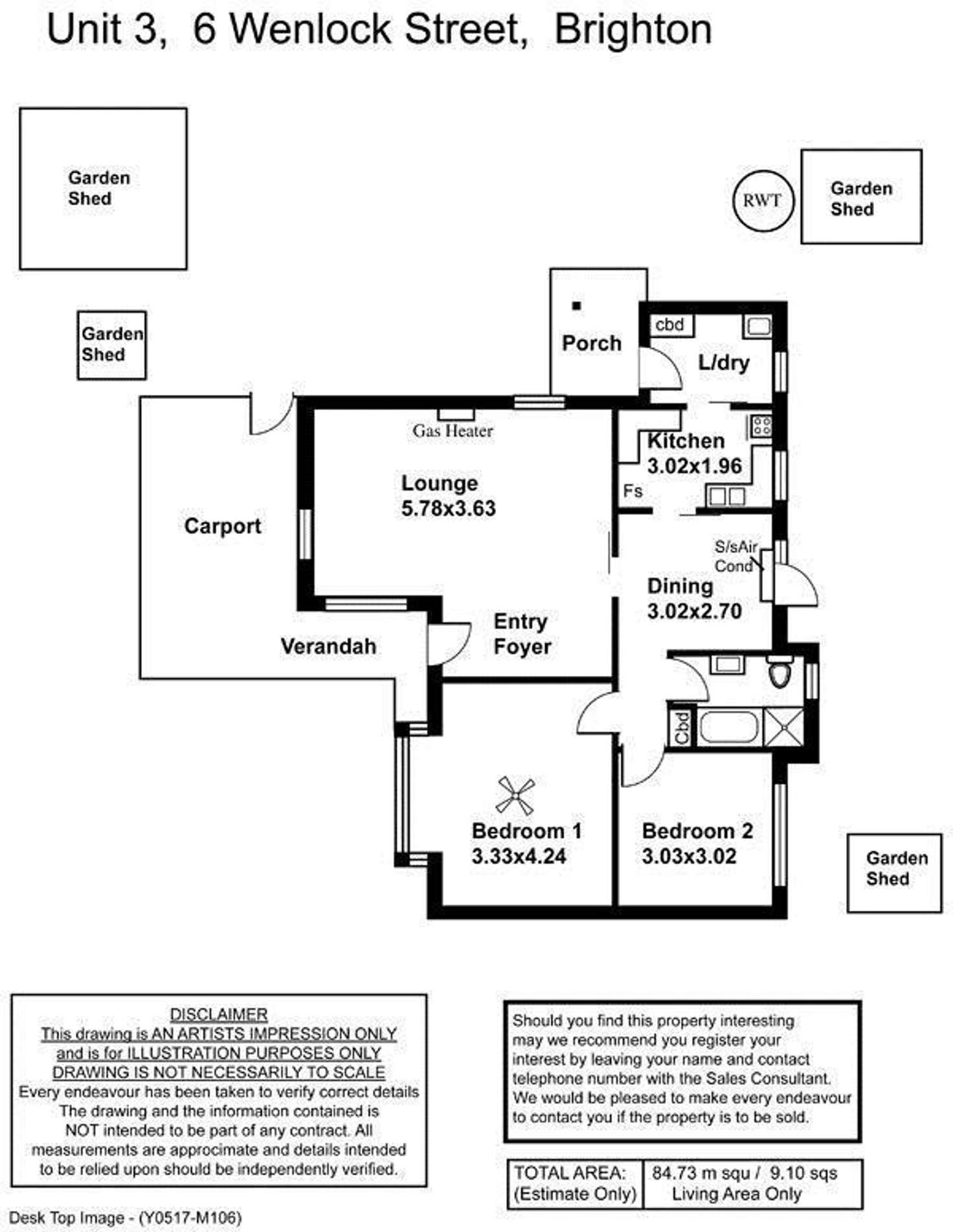 Floorplan of Homely apartment listing, 3/6 Wenlock Street, Brighton SA 5048