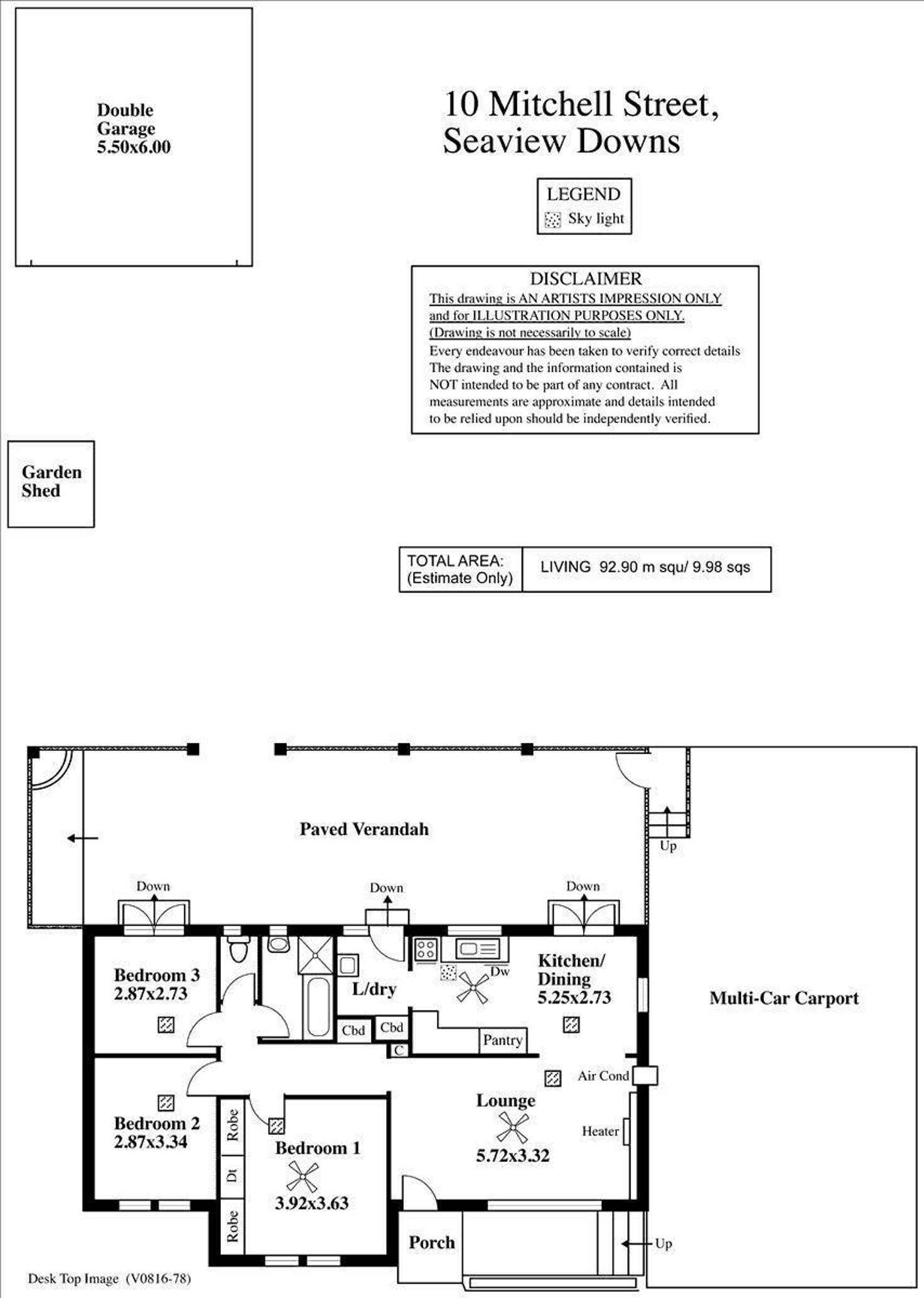 Floorplan of Homely house listing, 10 Mitchell Street, Seaview Downs SA 5049