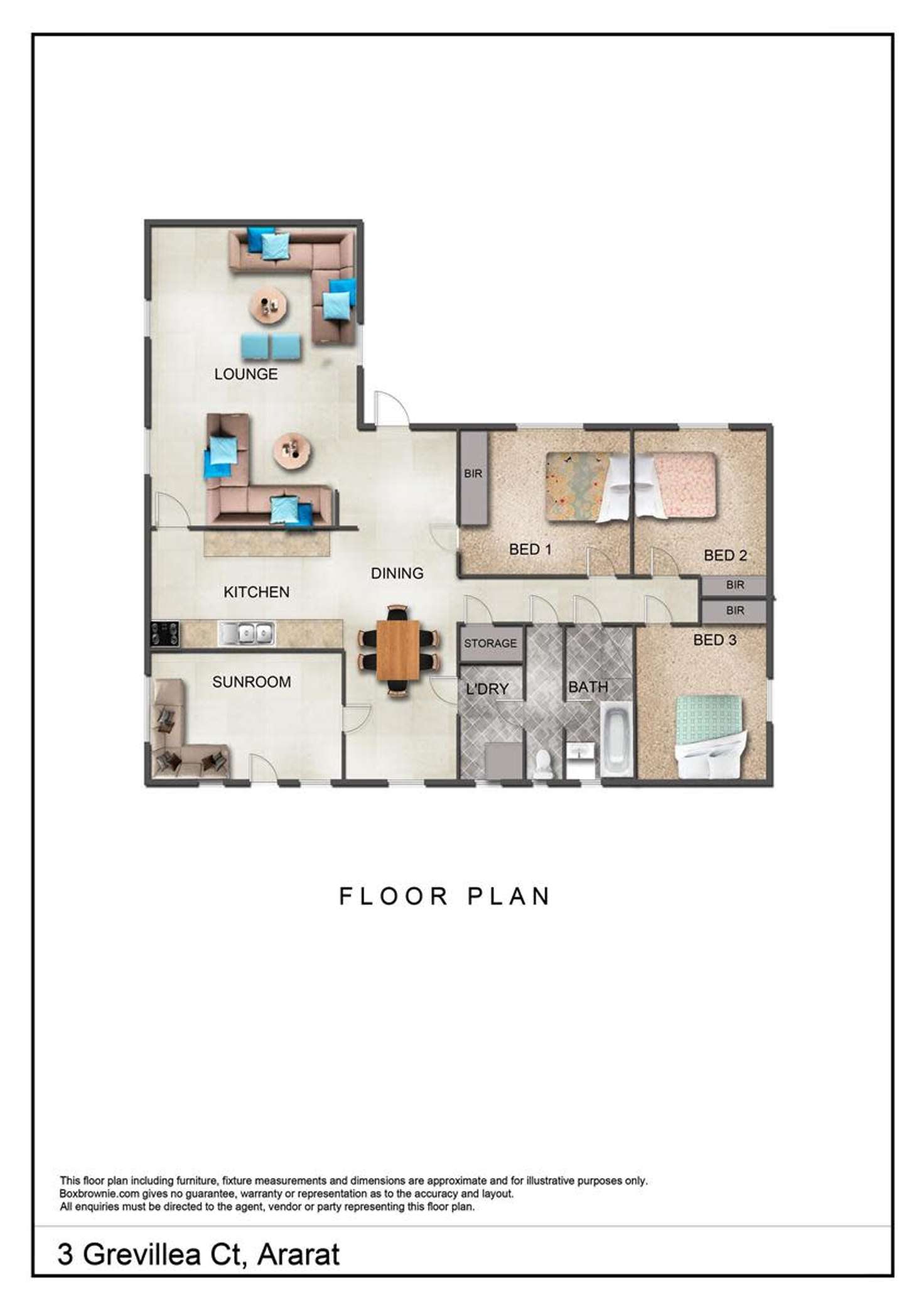 Floorplan of Homely house listing, 3 Grevillea Court, Ararat VIC 3377