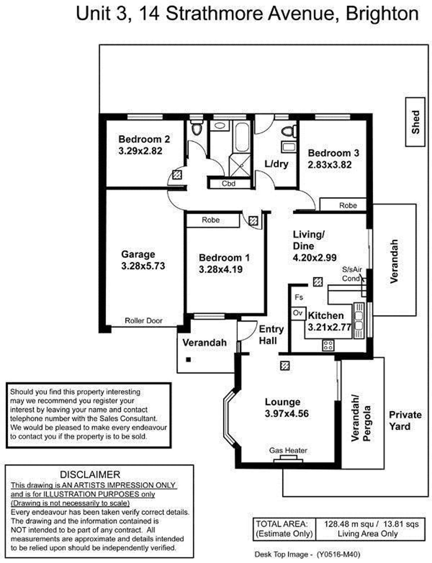 Floorplan of Homely unit listing, 3/14 Strathmore Terrace, Brighton SA 5048