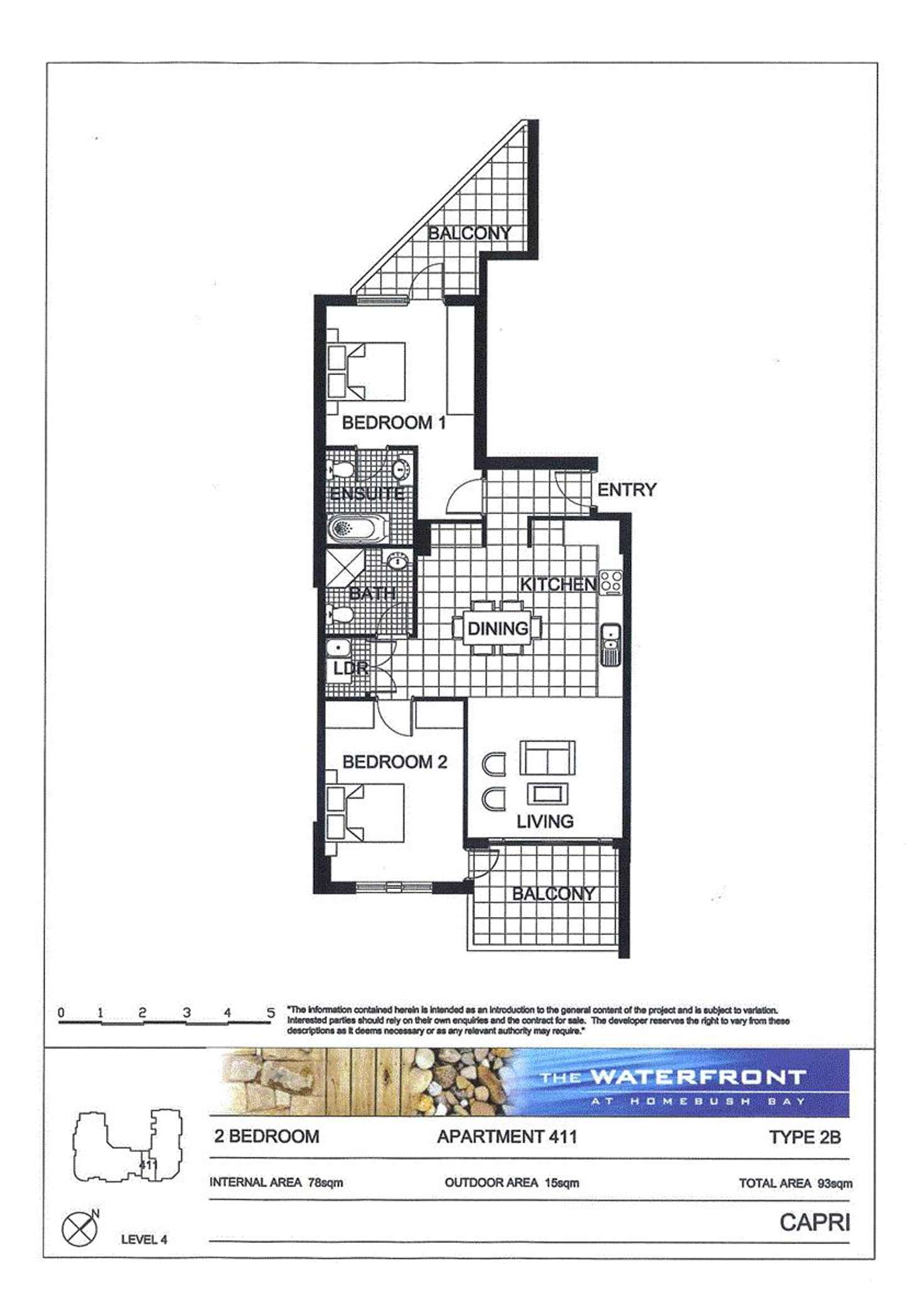 Floorplan of Homely apartment listing, Capri 411/1 The Piazza, Wentworth Point NSW 2127