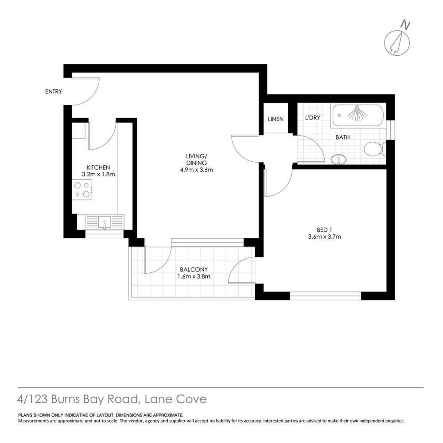 Floorplan of Homely apartment listing, 4/123 Burns Bay Road, Lane Cove NSW 2066