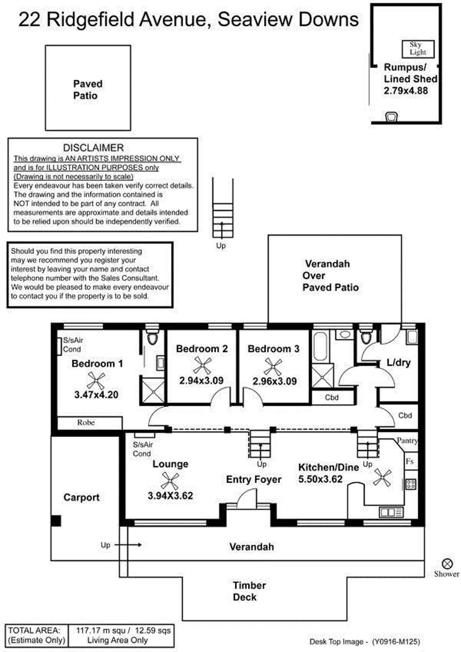 Floorplan of Homely house listing, 22 Ridgefield Avenue, Seaview Downs SA 5049