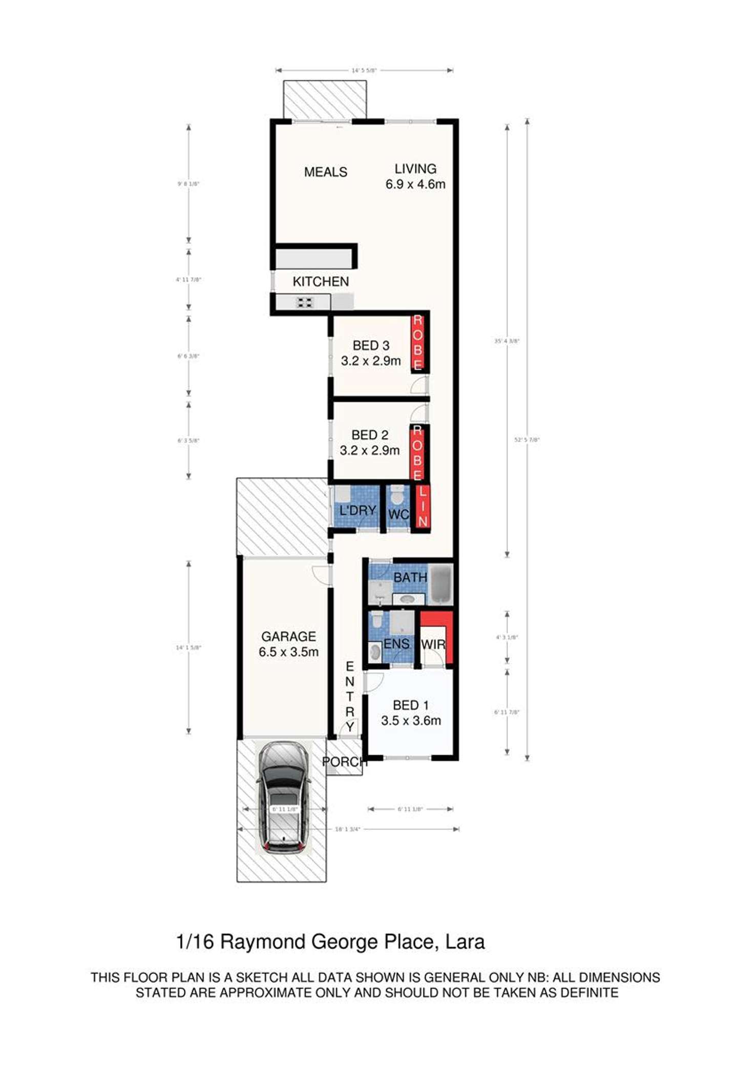 Floorplan of Homely house listing, 1/16 Raymond George Place, Lara VIC 3212