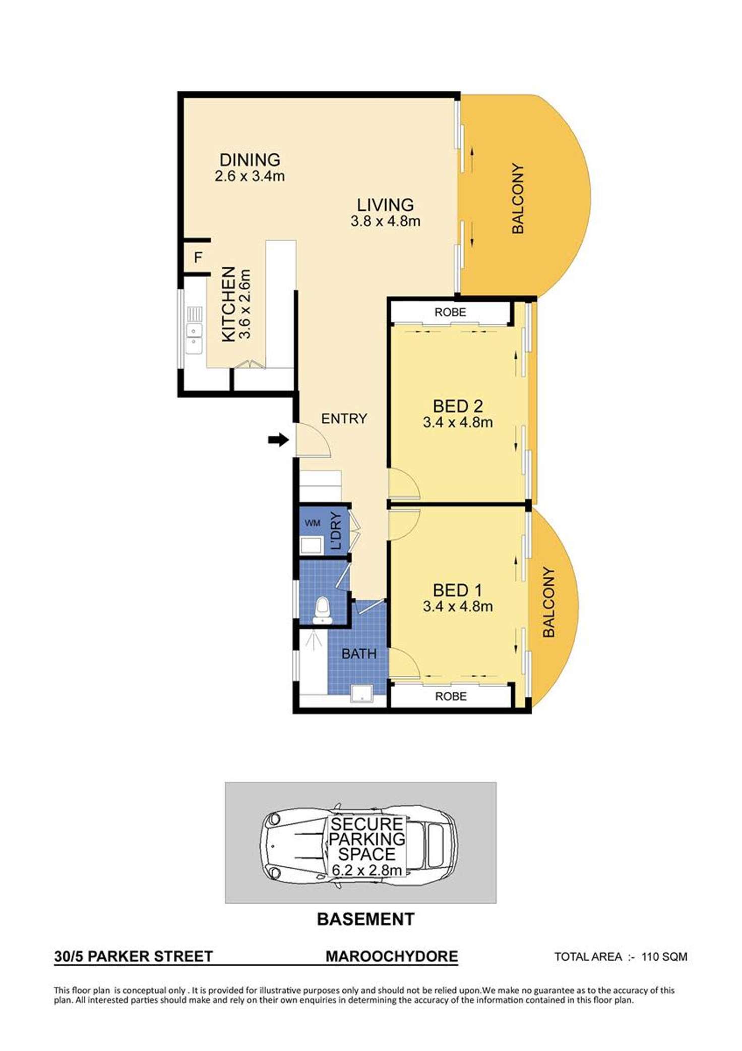 Floorplan of Homely unit listing, 30/5-13 Parker Street, Maroochydore QLD 4558