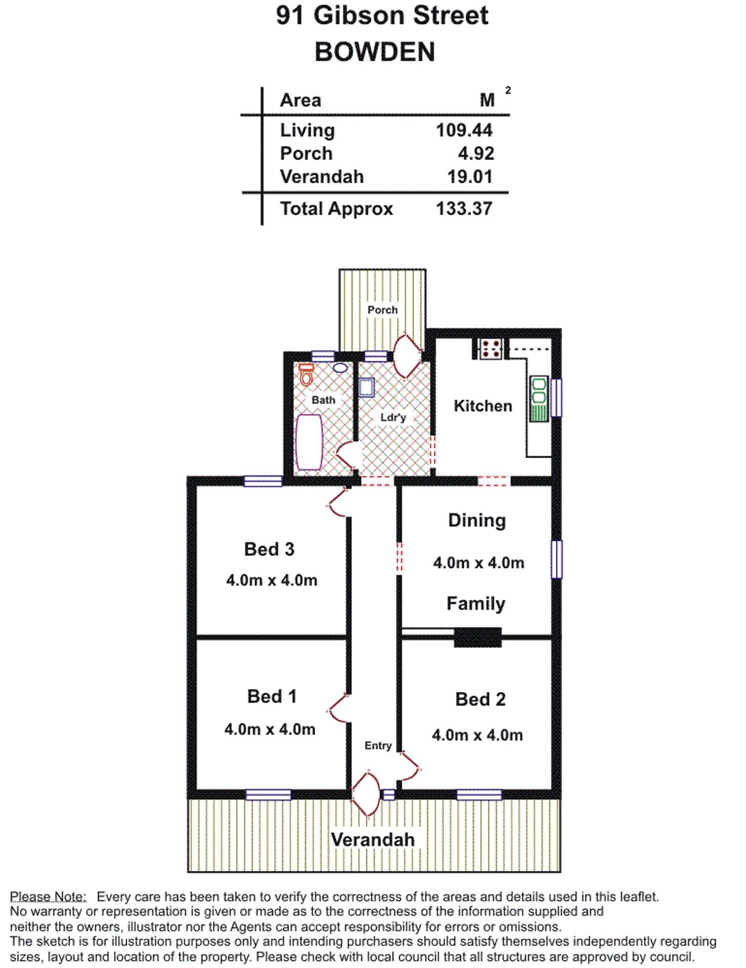 Floorplan of Homely house listing, 91 Gibson Street, Bowden SA 5007