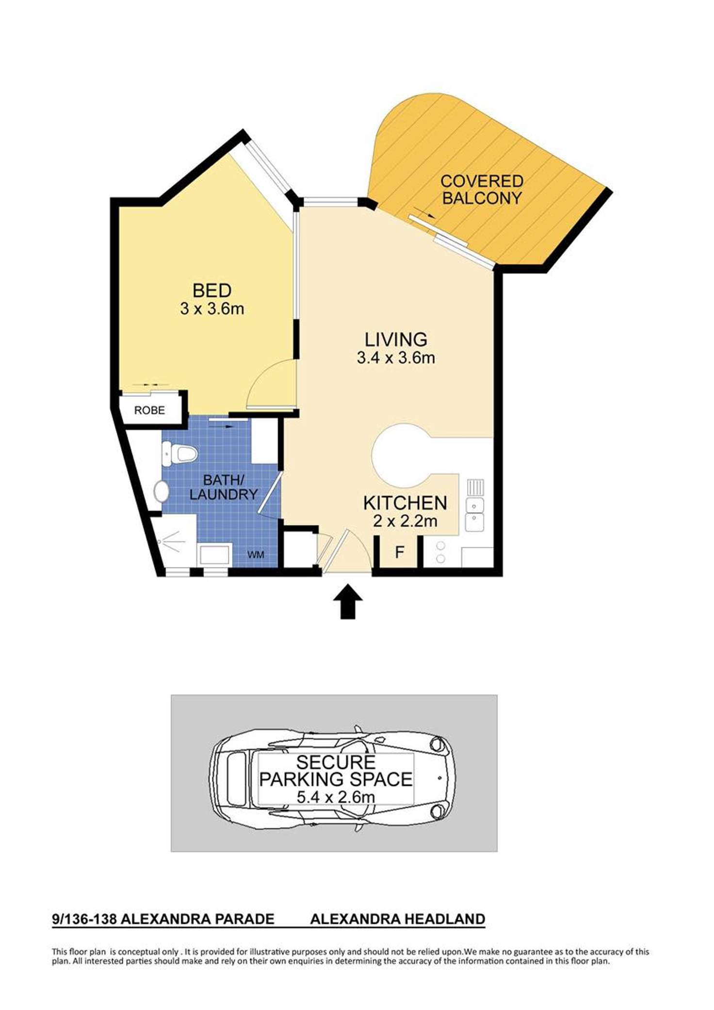 Floorplan of Homely unit listing, 9/136 Alexandra Parade, Alexandra Headland QLD 4572