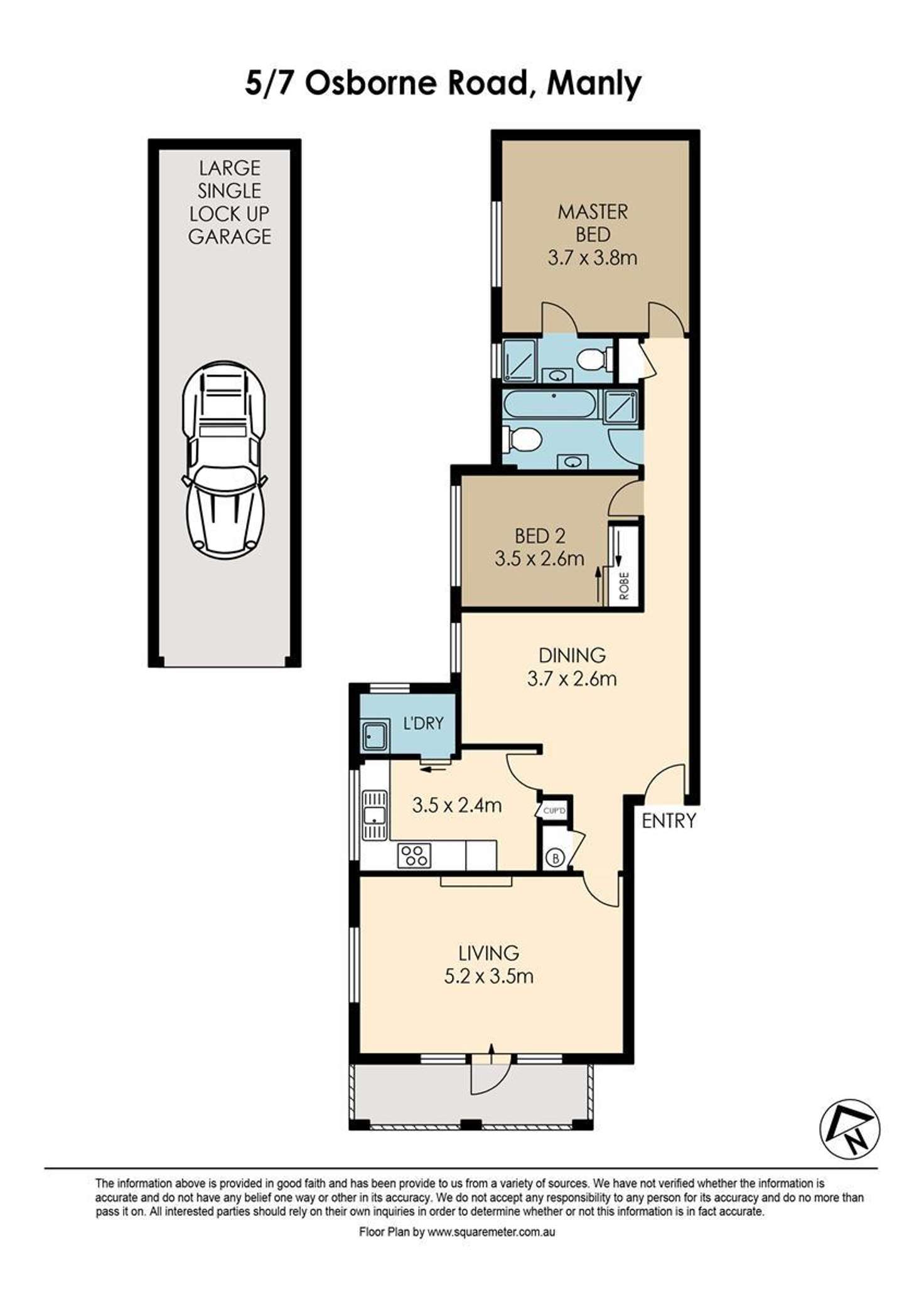 Floorplan of Homely apartment listing, 5/7 Osborne Road, Manly NSW 2095