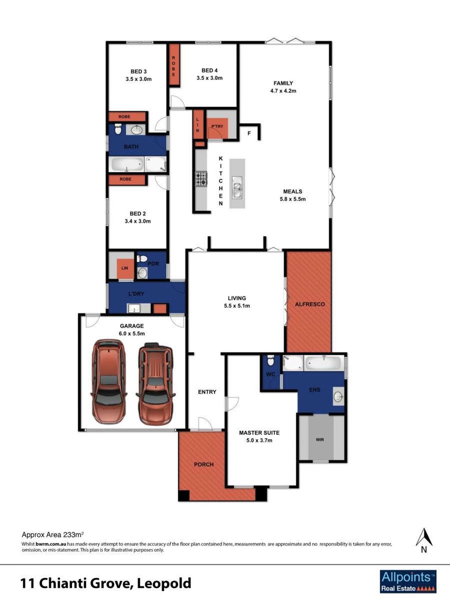 Floorplan of Homely house listing, 11 Chianti Grove, Leopold VIC 3224