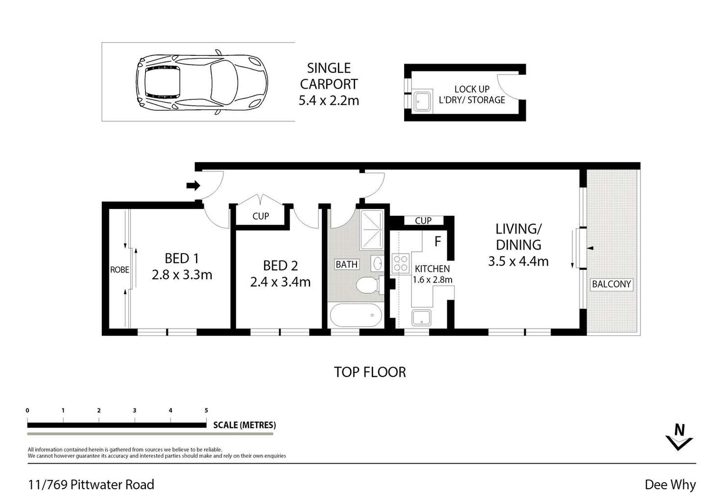 Floorplan of Homely unit listing, 11/769 Pittwater Road, Dee Why NSW 2099