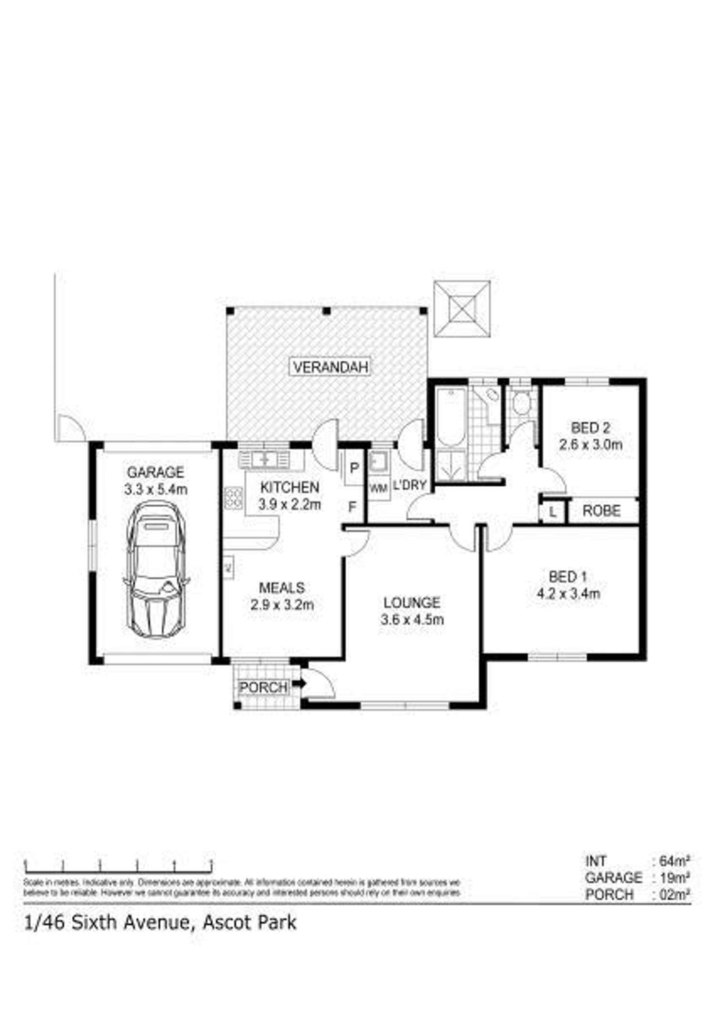 Floorplan of Homely apartment listing, 1/46 Sixth Avenue, Ascot Park SA 5043