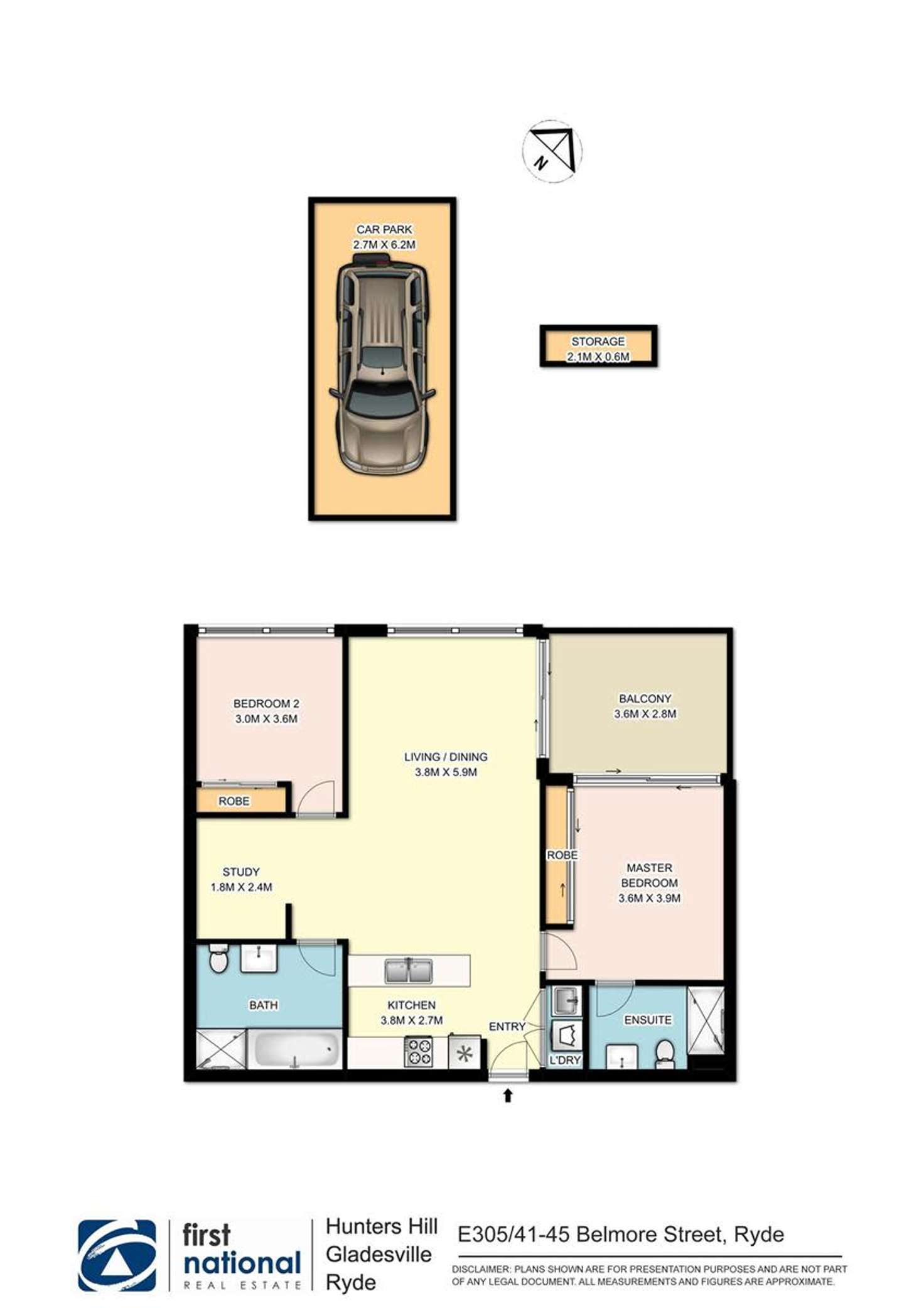 Floorplan of Homely apartment listing, E305/41-45 Belmore Street, Ryde NSW 2112